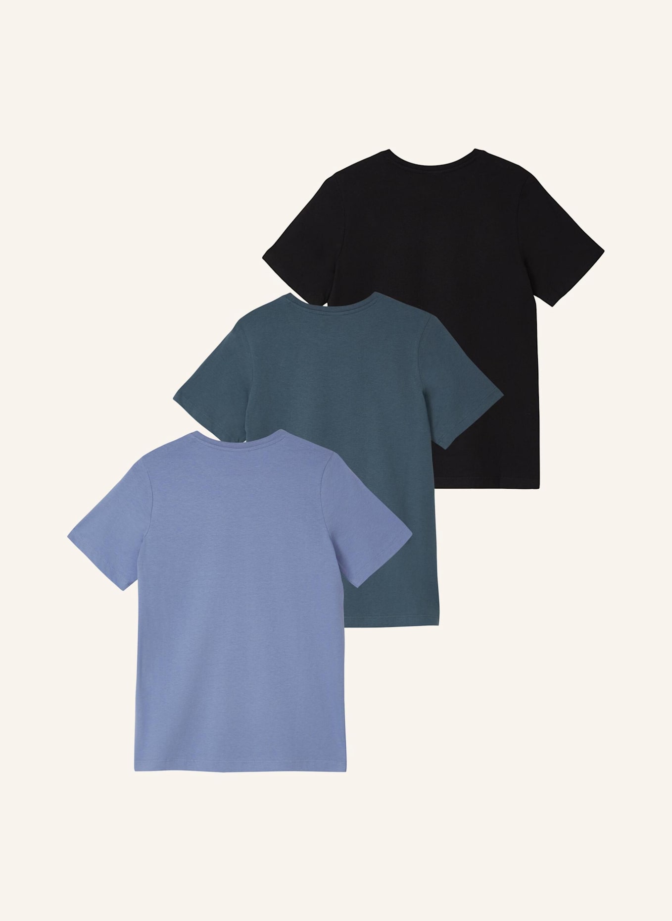 s.Oliver RED 3er-Pack T-Shirts: PETROL/ SCHWARZ/ BLAU