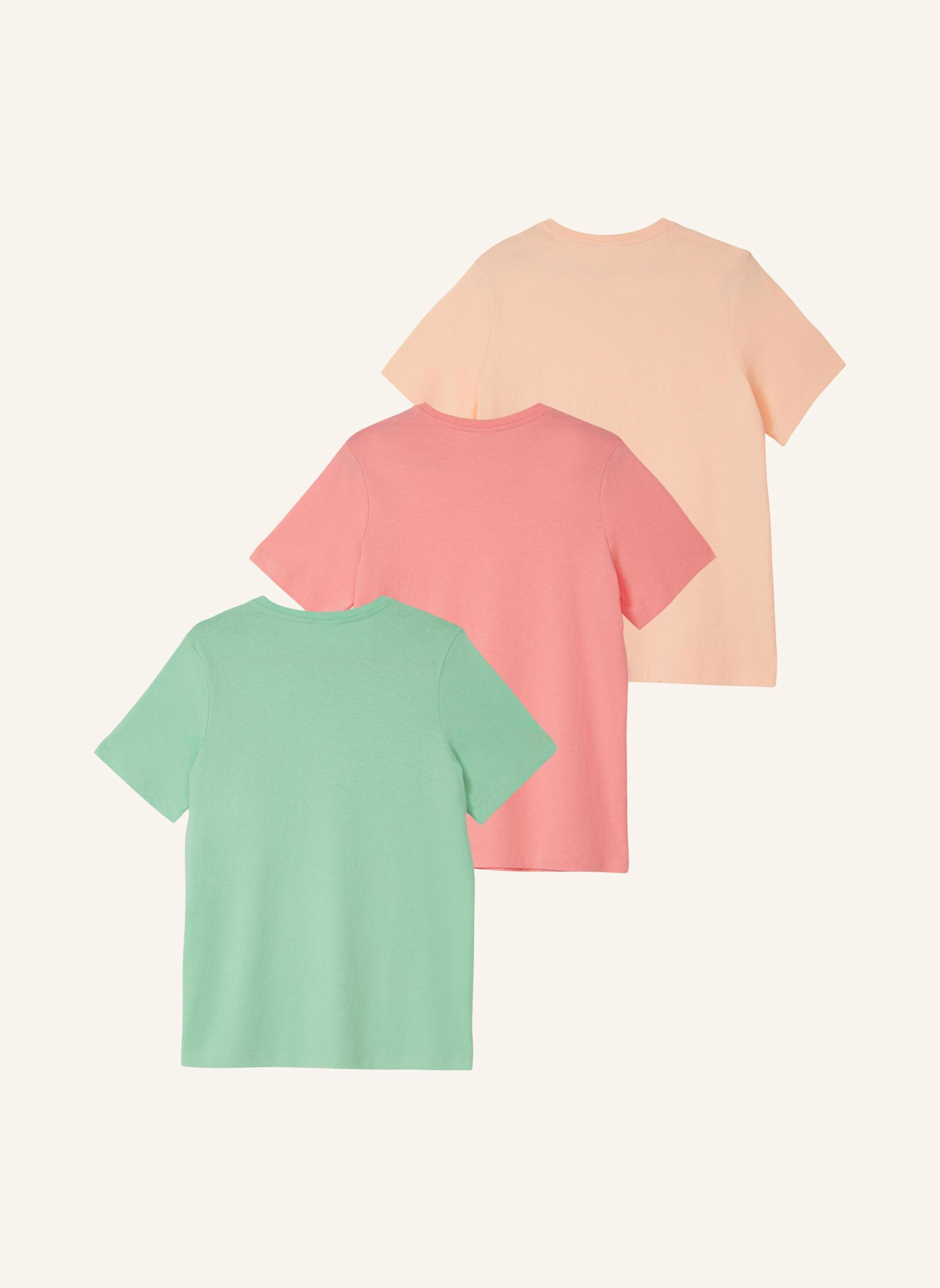 s.Oliver RED 3er-Pack T-Shirts: GRÜN/ ORANGE
