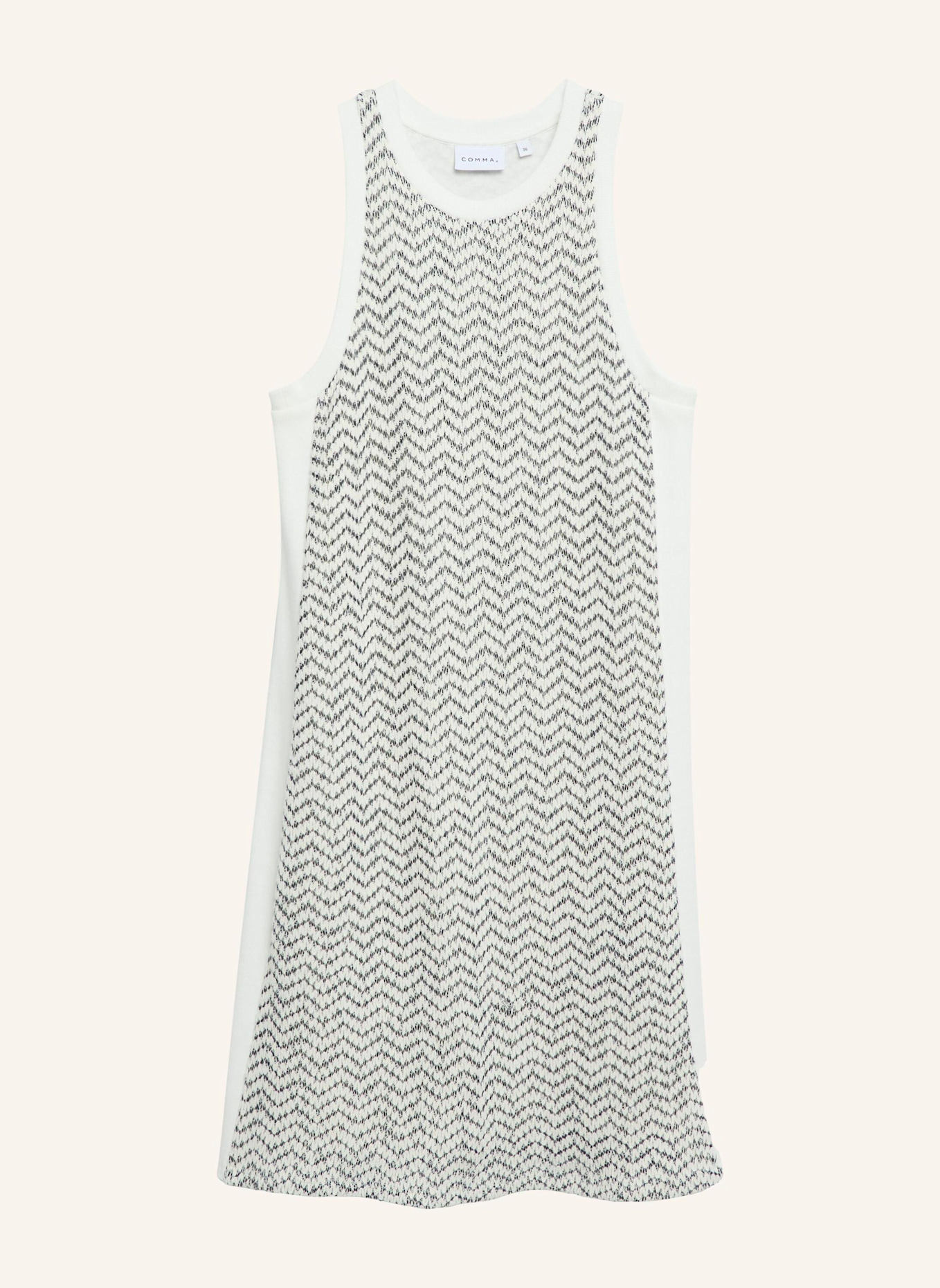 comma Kleid: SCHWARZ/ CREME