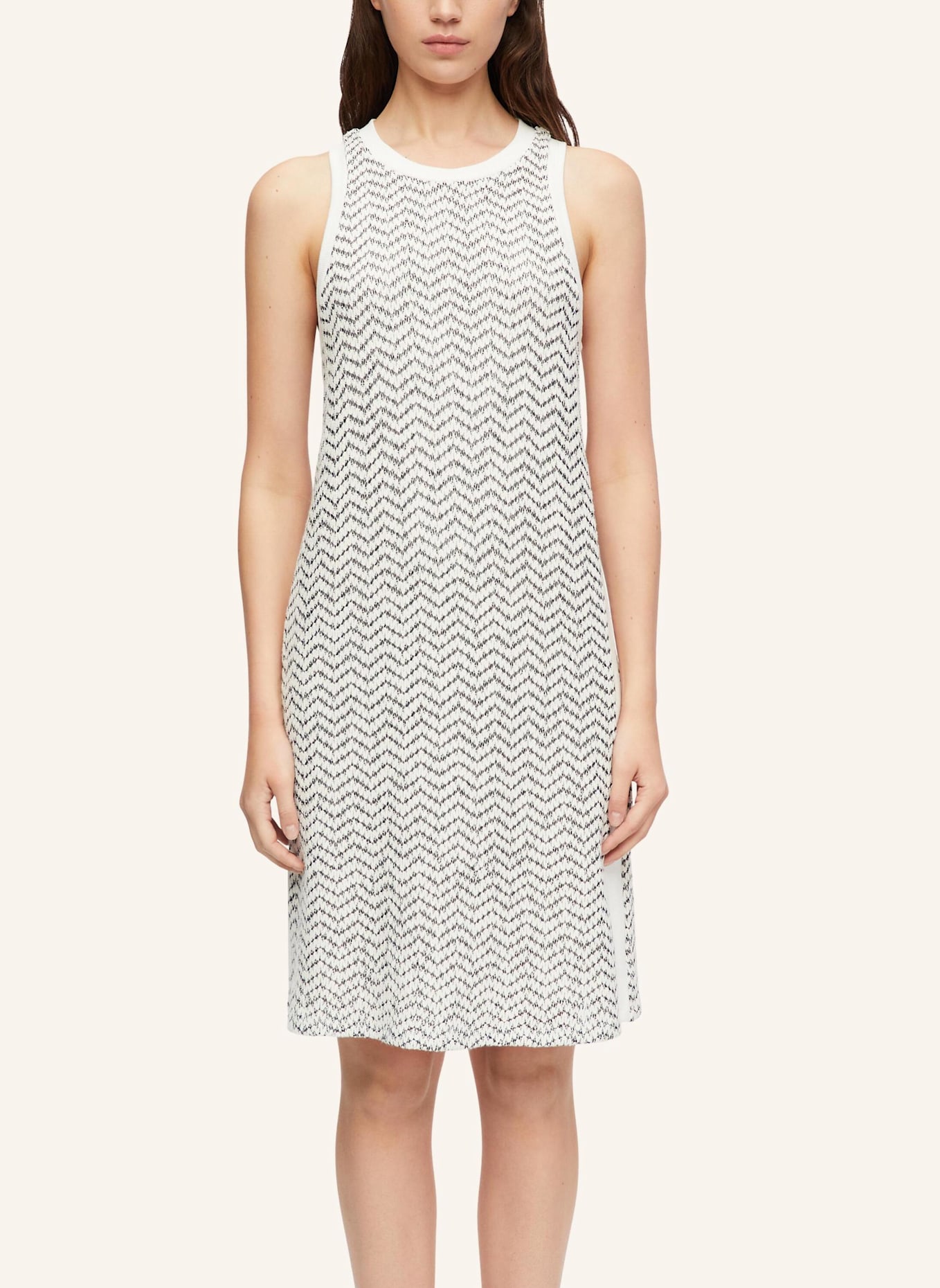comma Kleid: SCHWARZ/ CREME