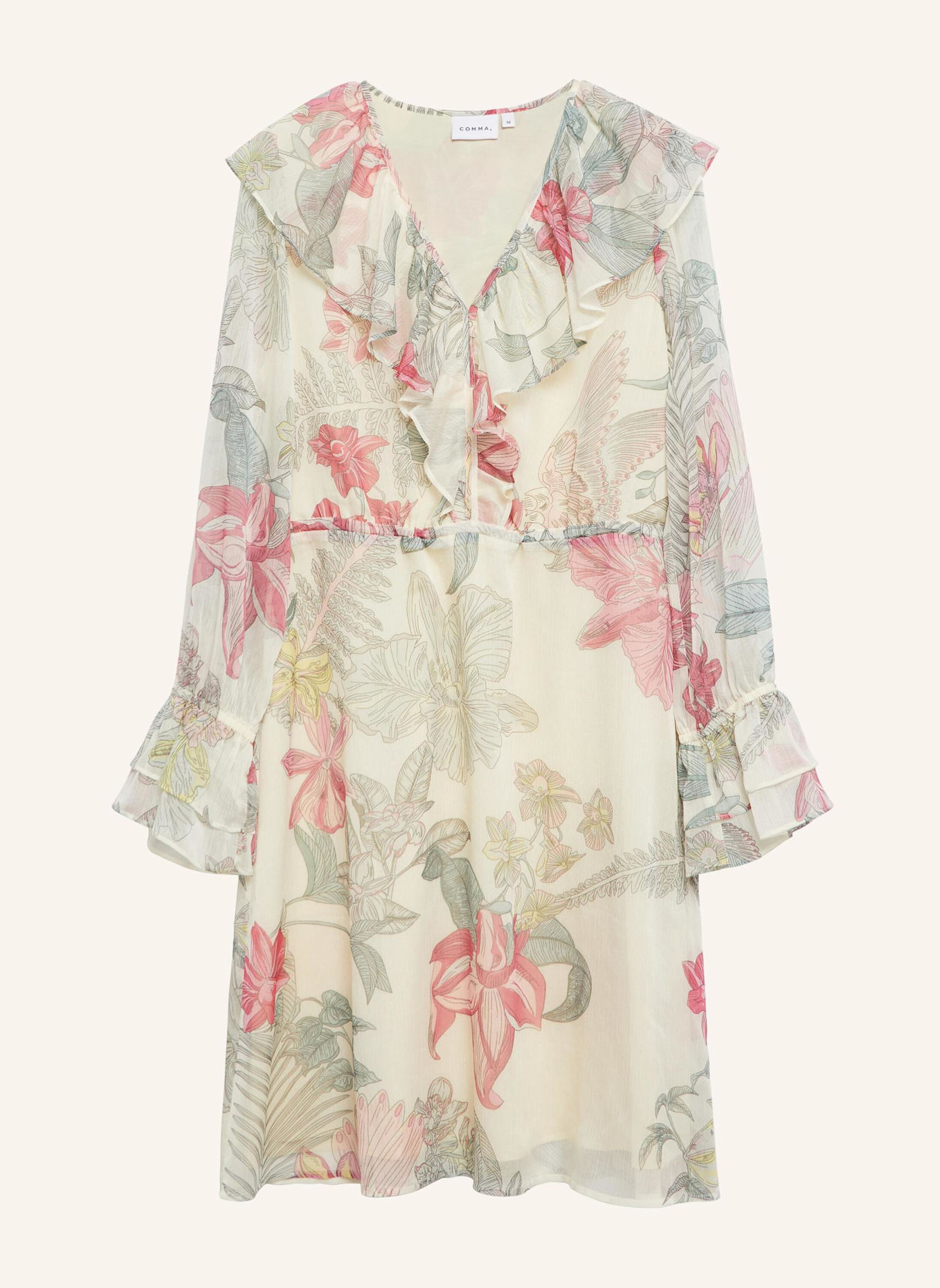 comma Kleid mit Volants