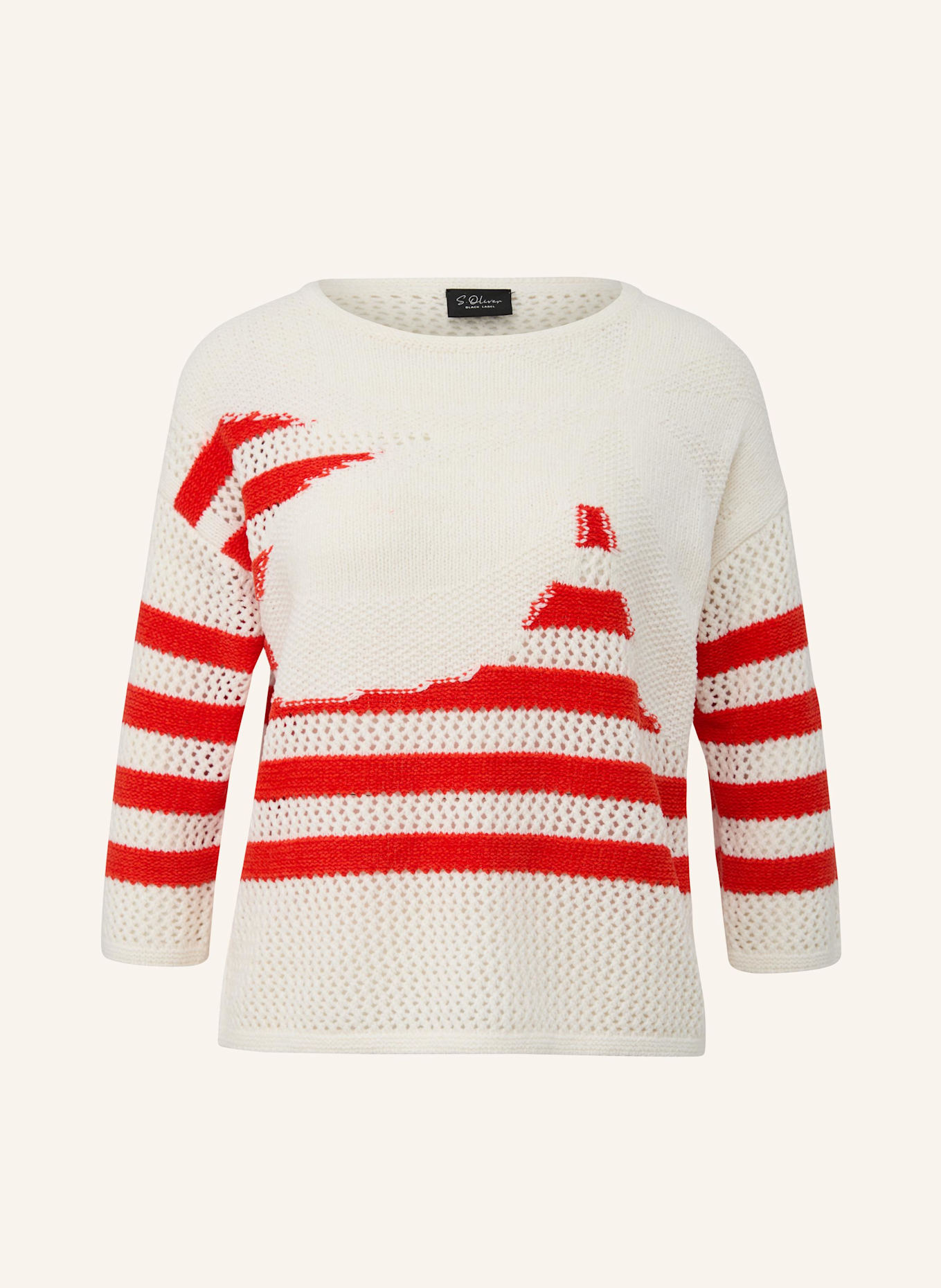 s.Oliver Strickpullover: CREME/ ROT
