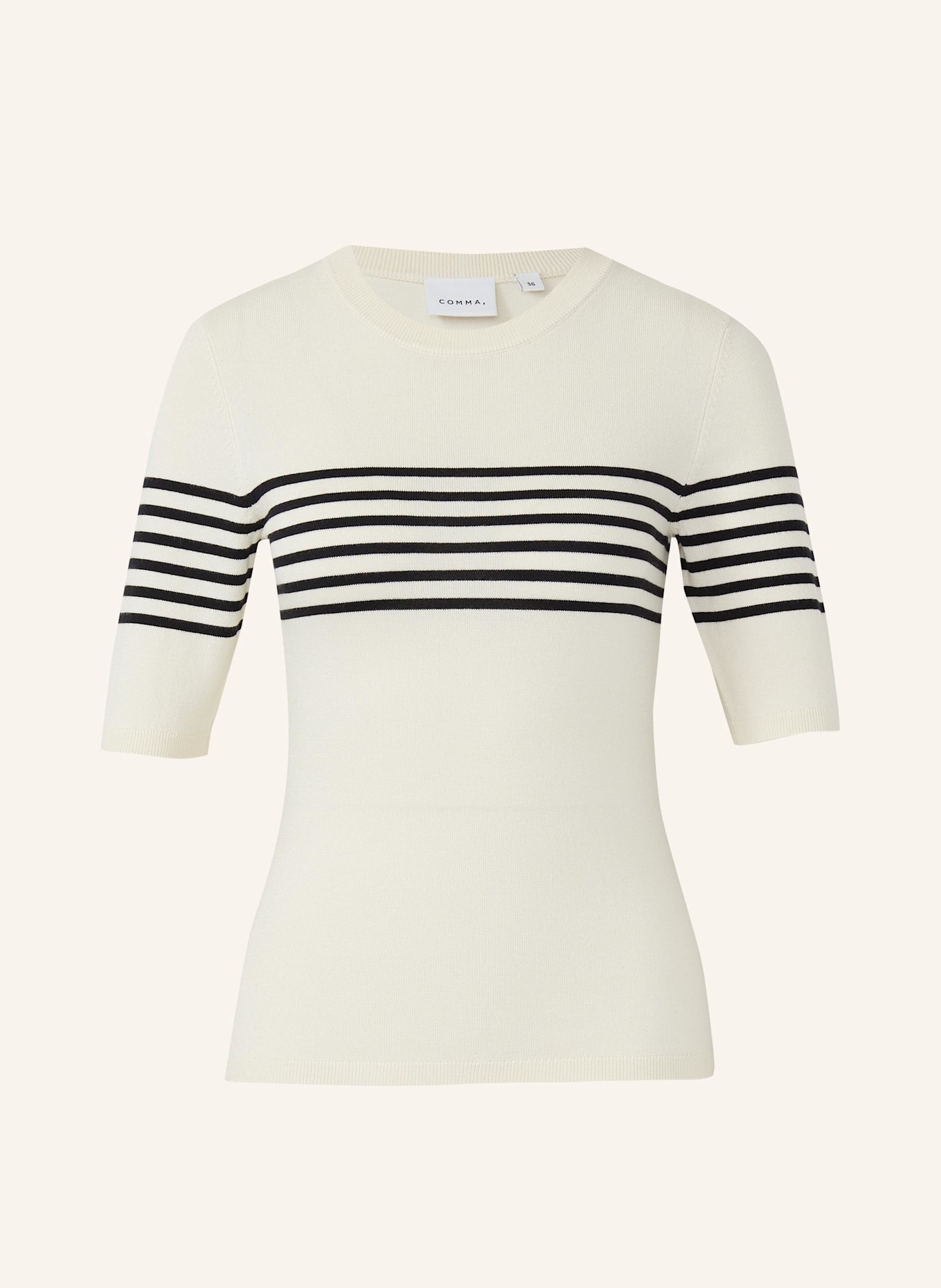 comma Strickpullover: CREME/ SCHWARZ