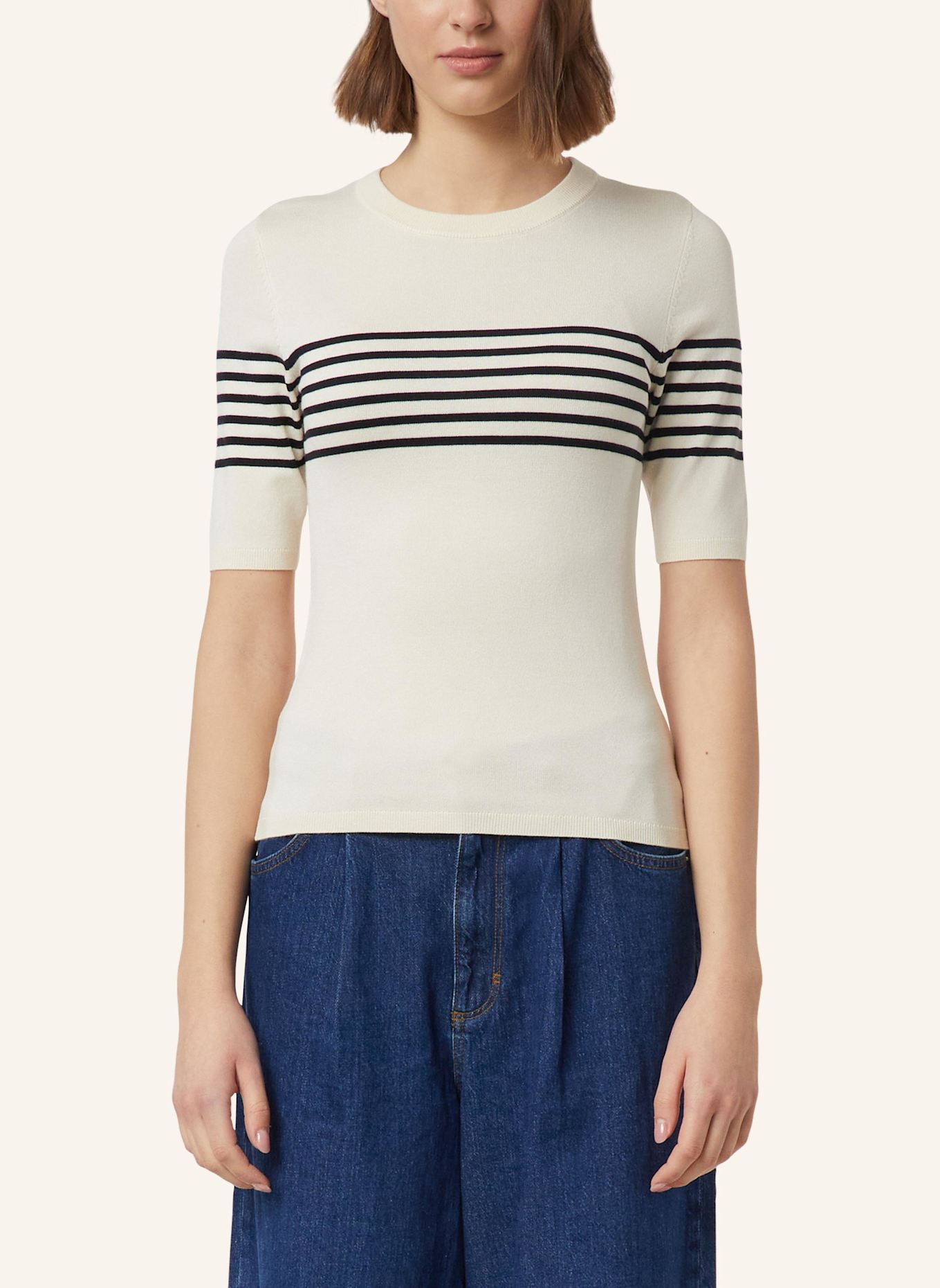 comma Strickpullover: CREME/ SCHWARZ