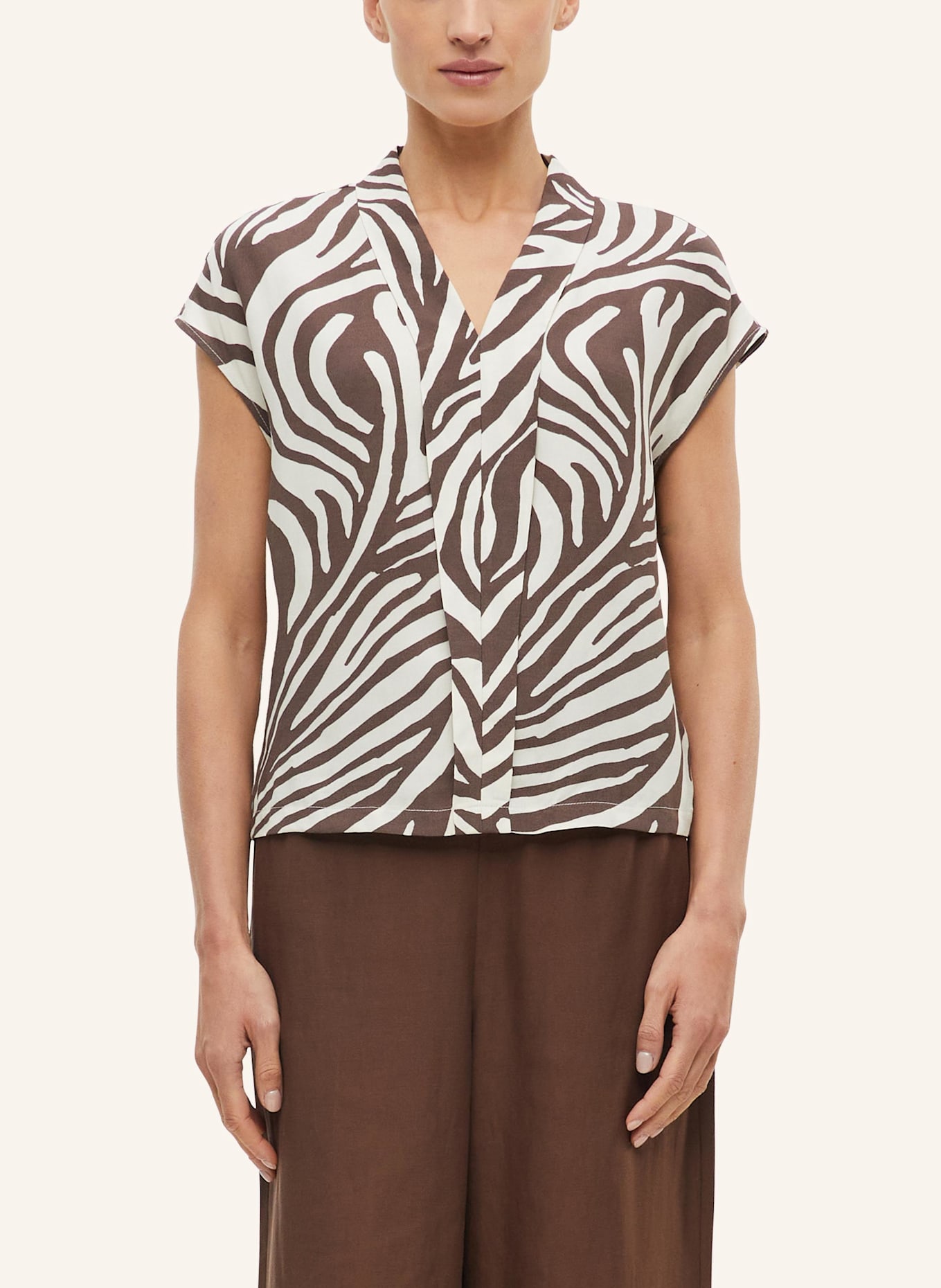 s.Oliver Bluse: CREME/ BRAUN