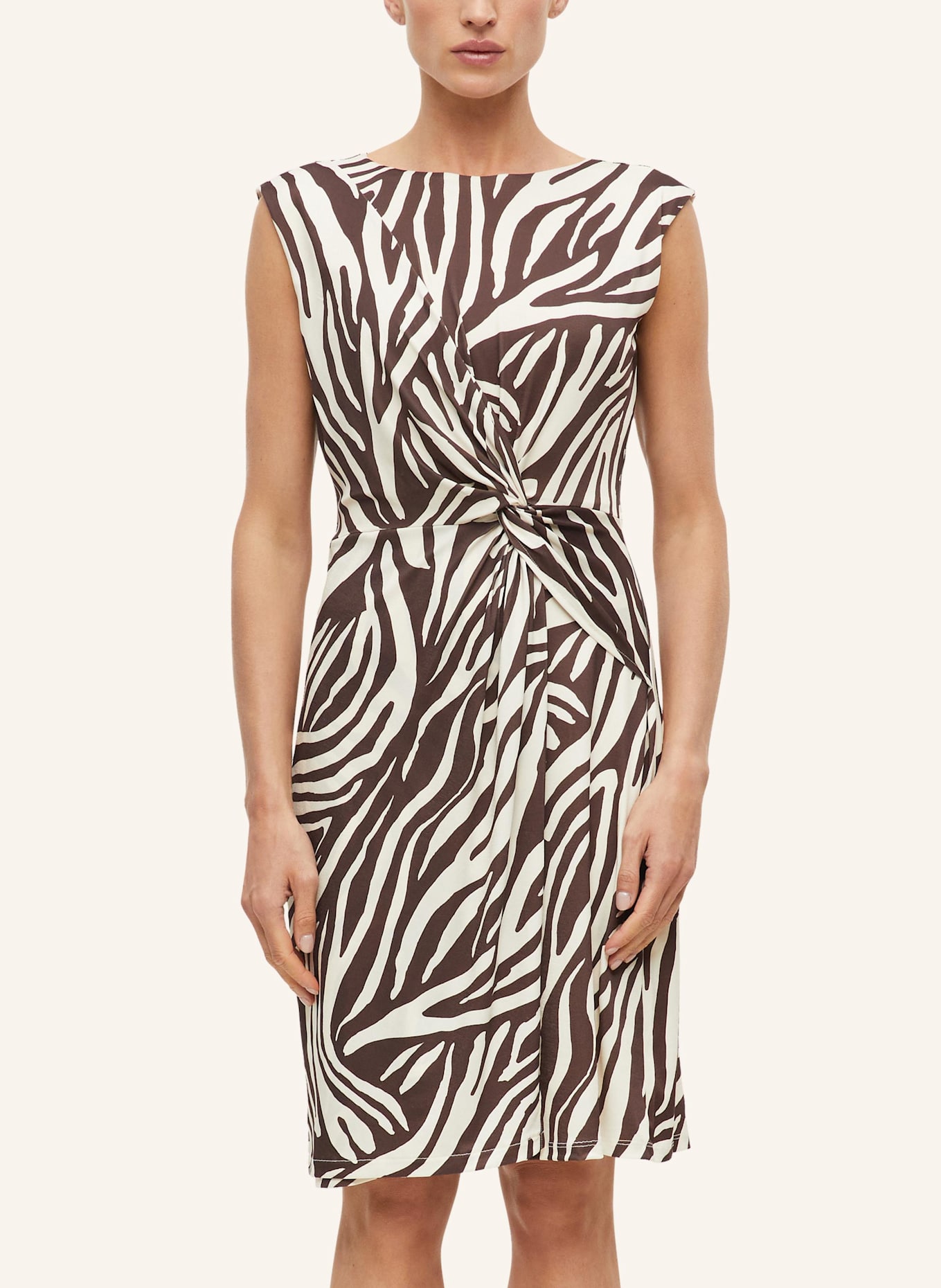s.Oliver BLACK LABEL Jerseykleid: CREME/ BRAUN