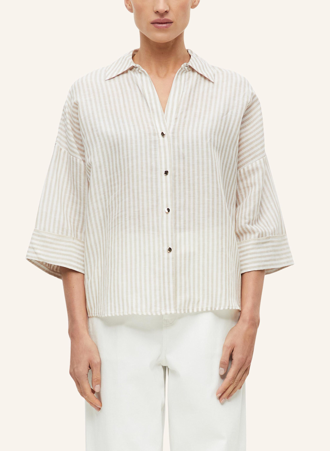 s.Oliver Bluse: BEIGE/ WEISS
