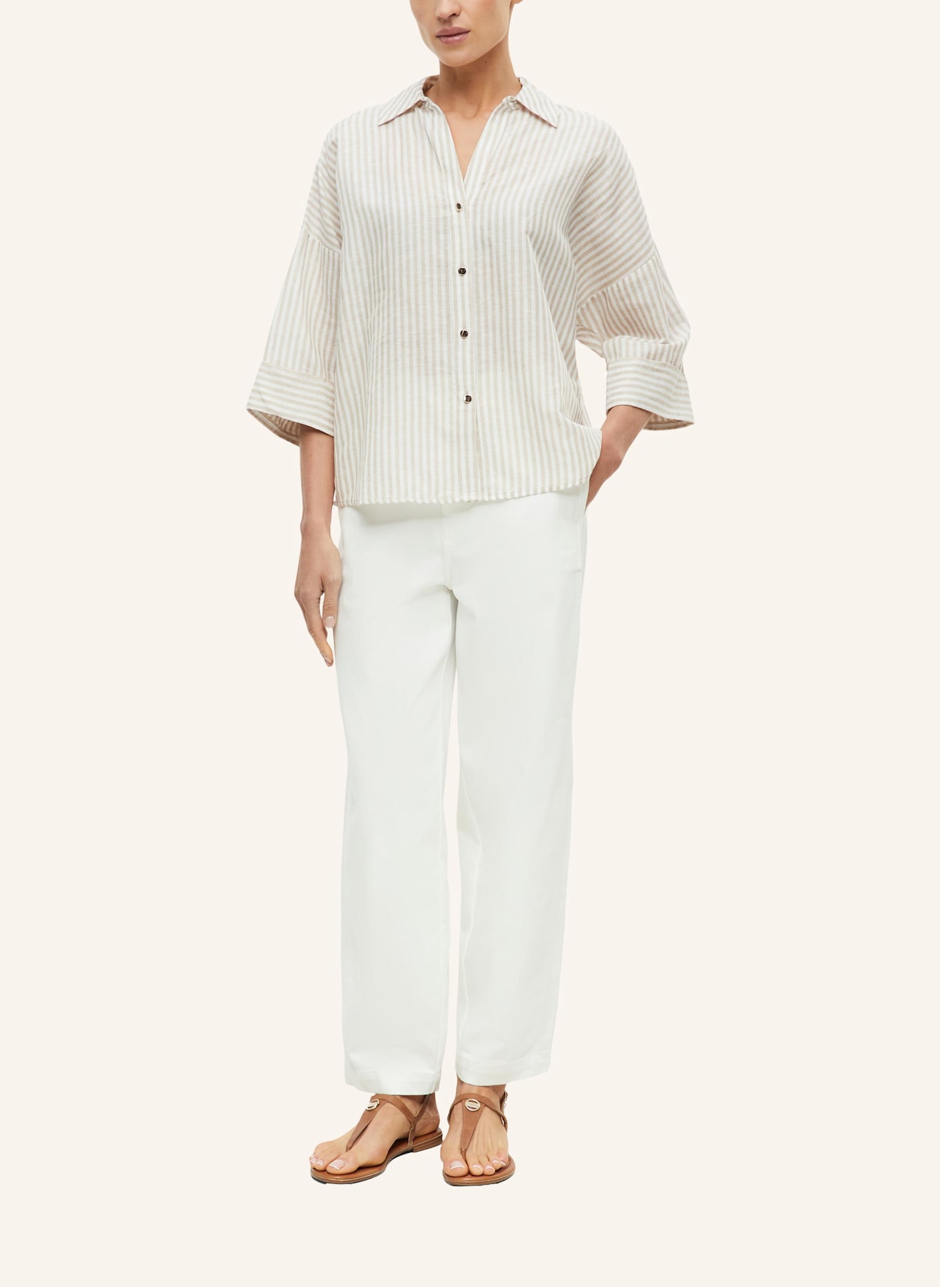s.Oliver Bluse: BEIGE/ WEISS