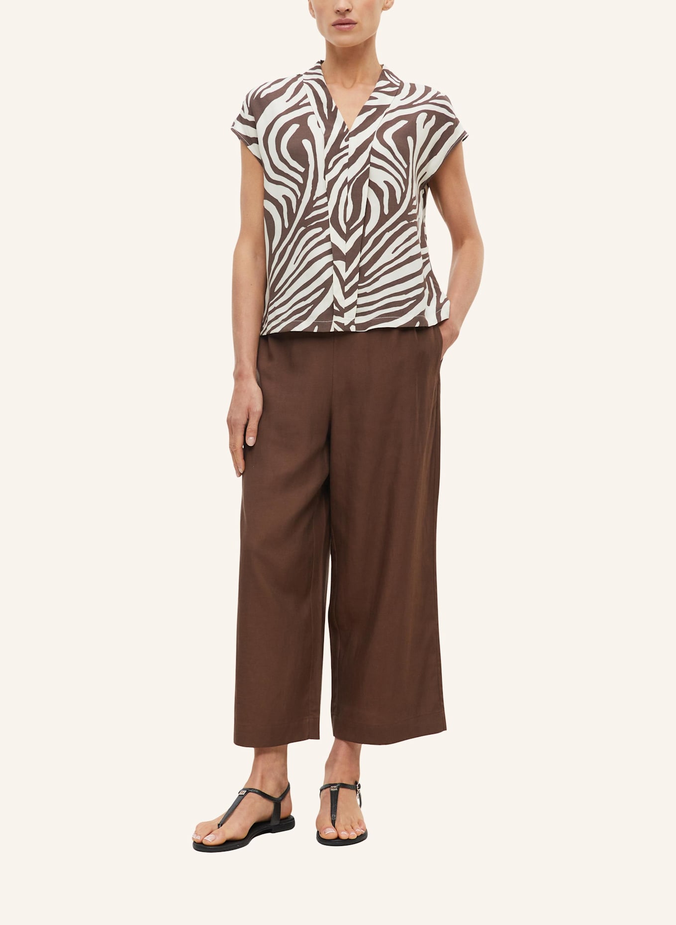 s.Oliver Bluse: CREME/ BRAUN
