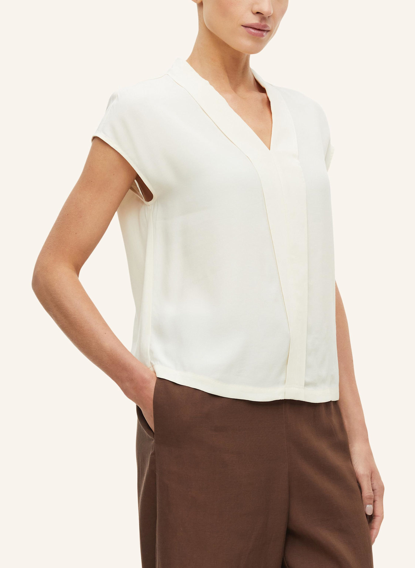 s.Oliver Bluse: CREME/ BRAUN