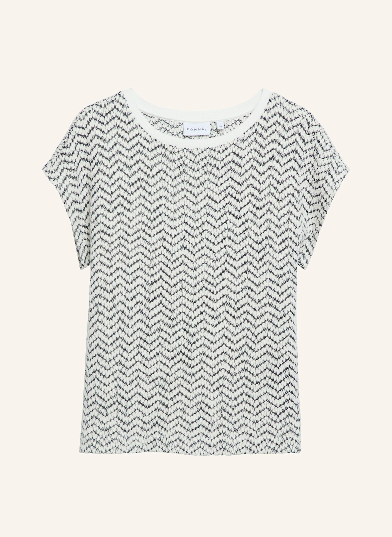 comma Sweatshirt: SCHWARZ/ CREME
