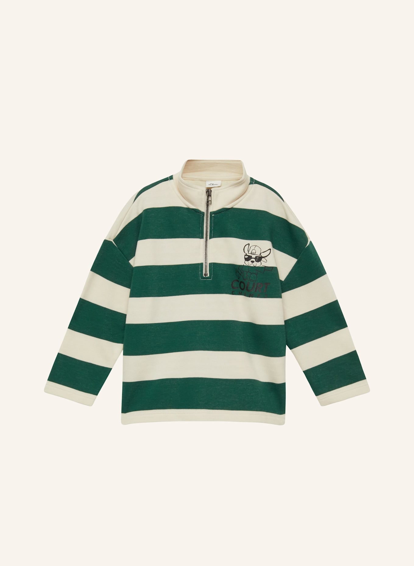 s.Oliver Sweatshirt: CREME/ GRÜN