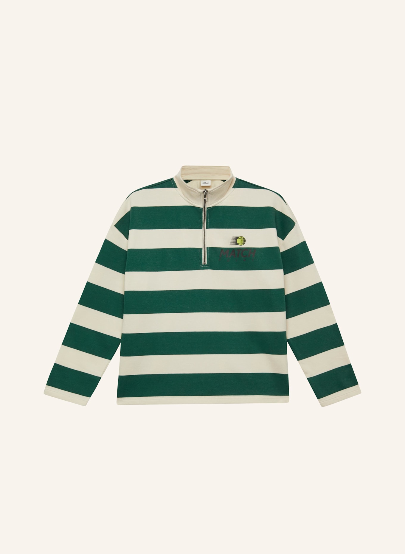 s.Oliver Sweatshirt: CREME/ GRÜN