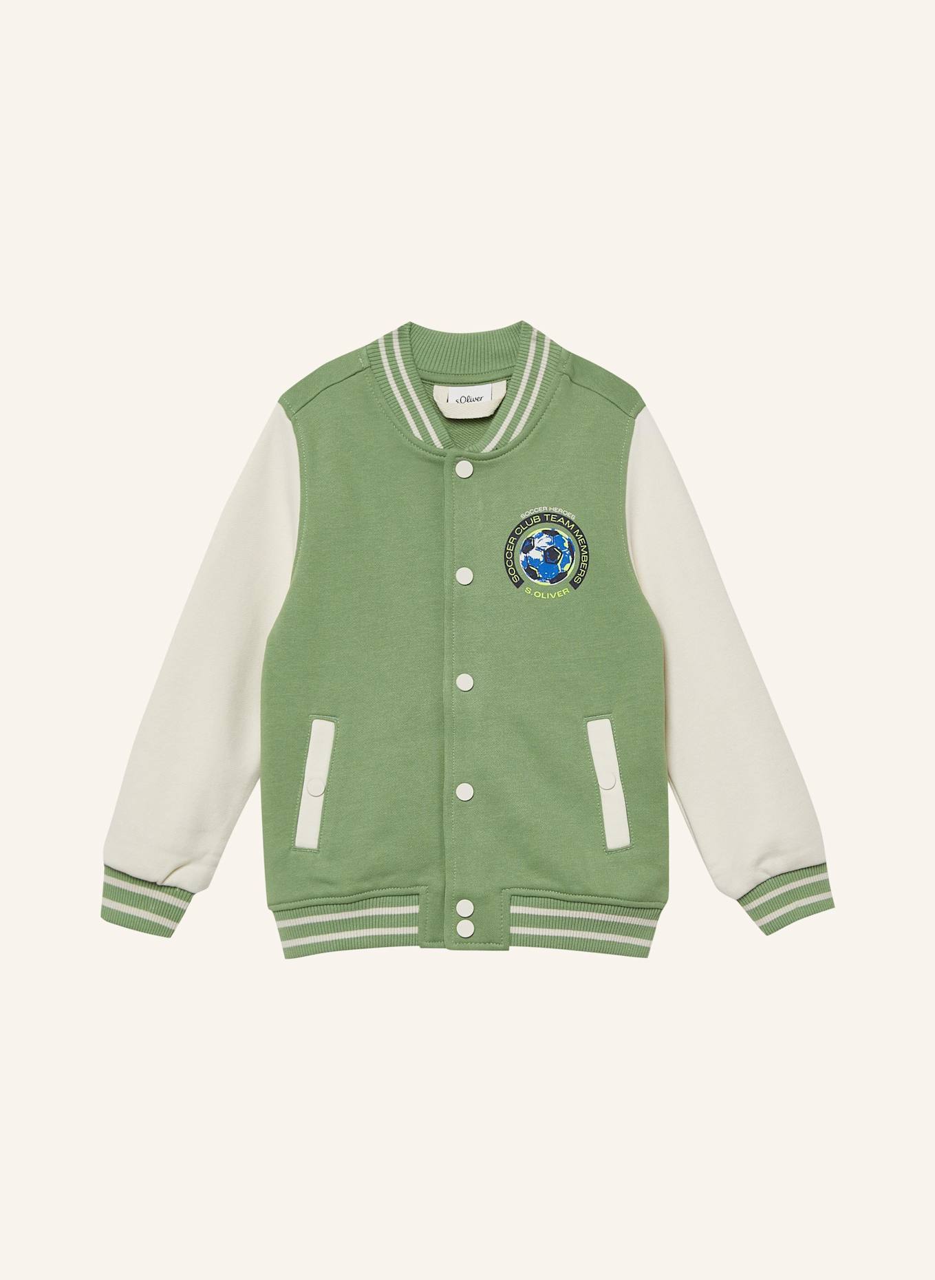 s.Oliver Sweatshirt Jacke: GRÜN