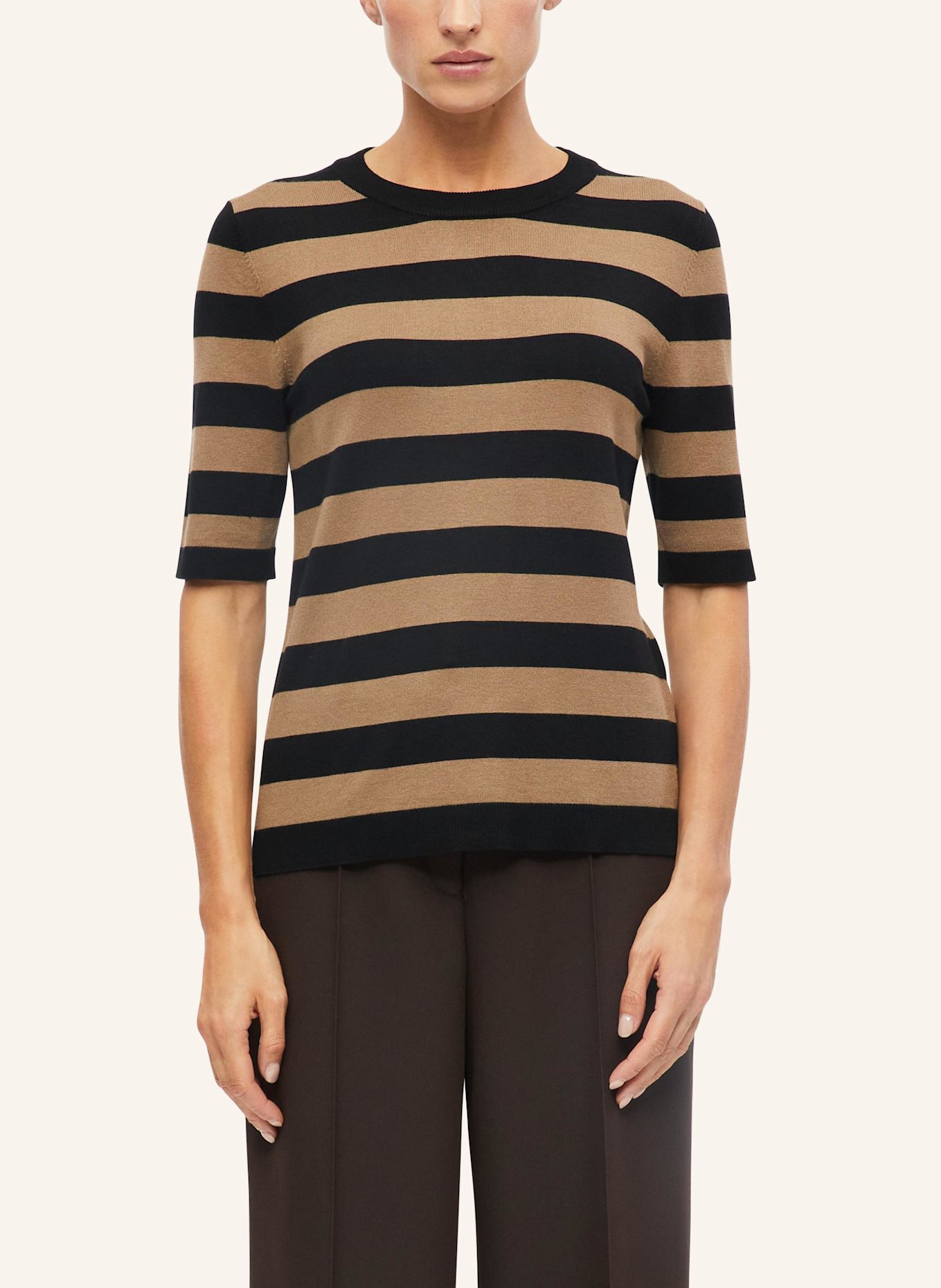 s.Oliver BLACK LABEL Strickpullover: BRAUN/ SCHWARZ