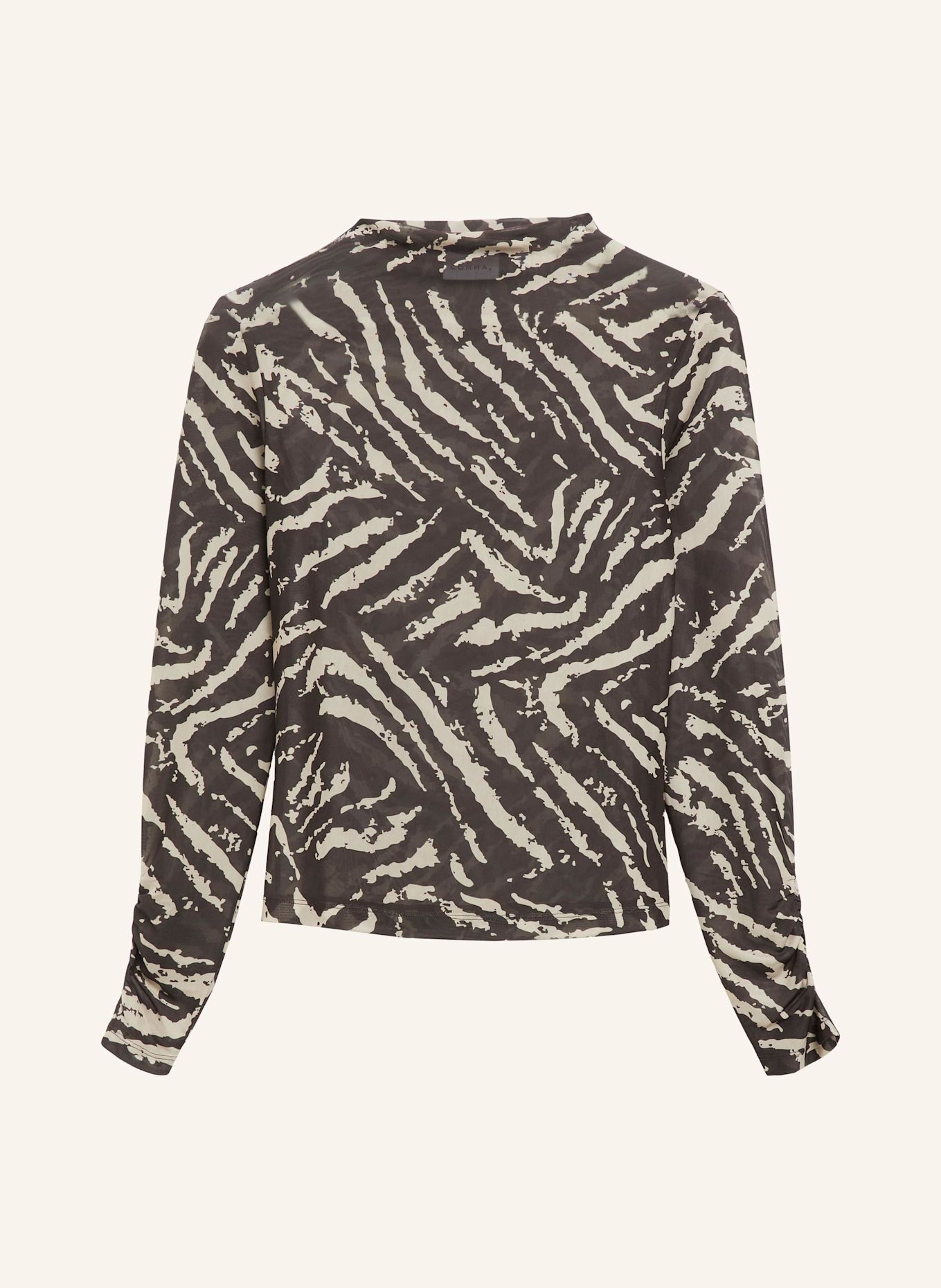 COMMA T-Shirt: BRAUN / BEIGE