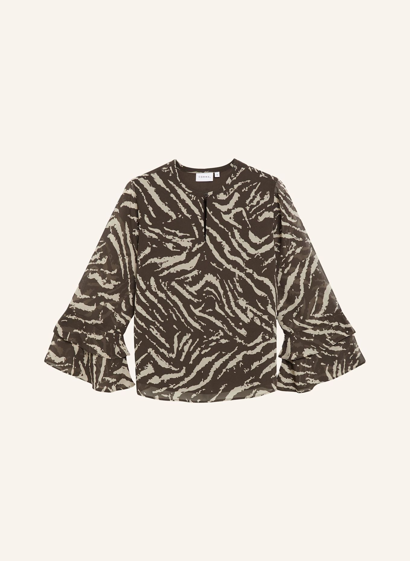 COMMA Bluse: BRAUN / BEIGE