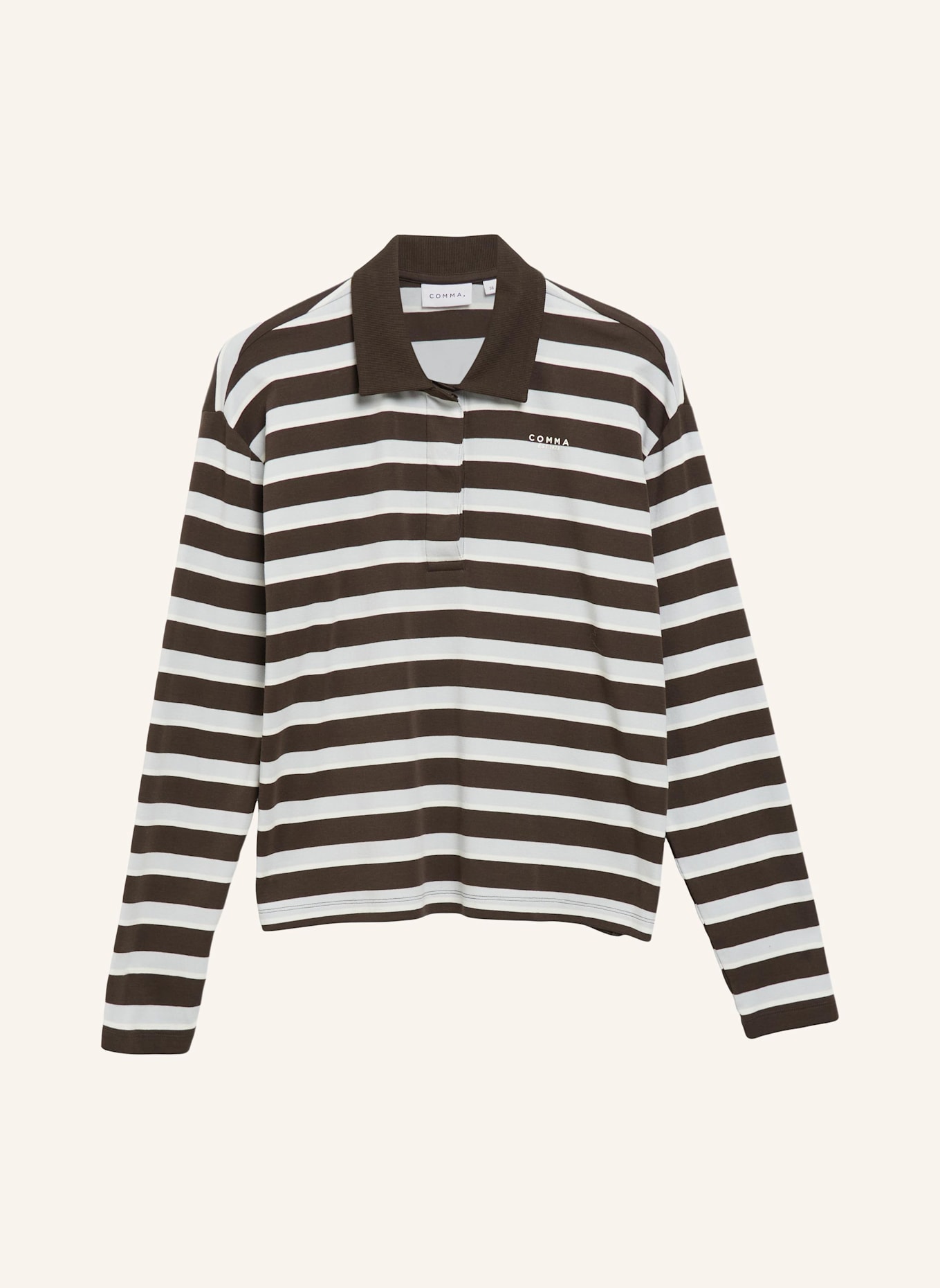comma T-Shirt: BRAUN/ WEISS