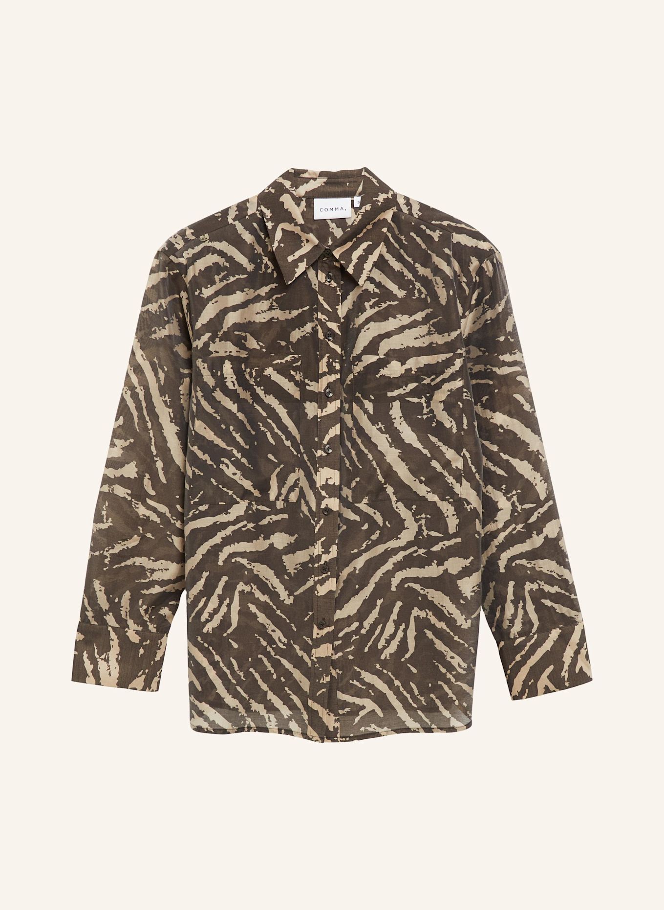 COMMA Bluse: BRAUN / BEIGE