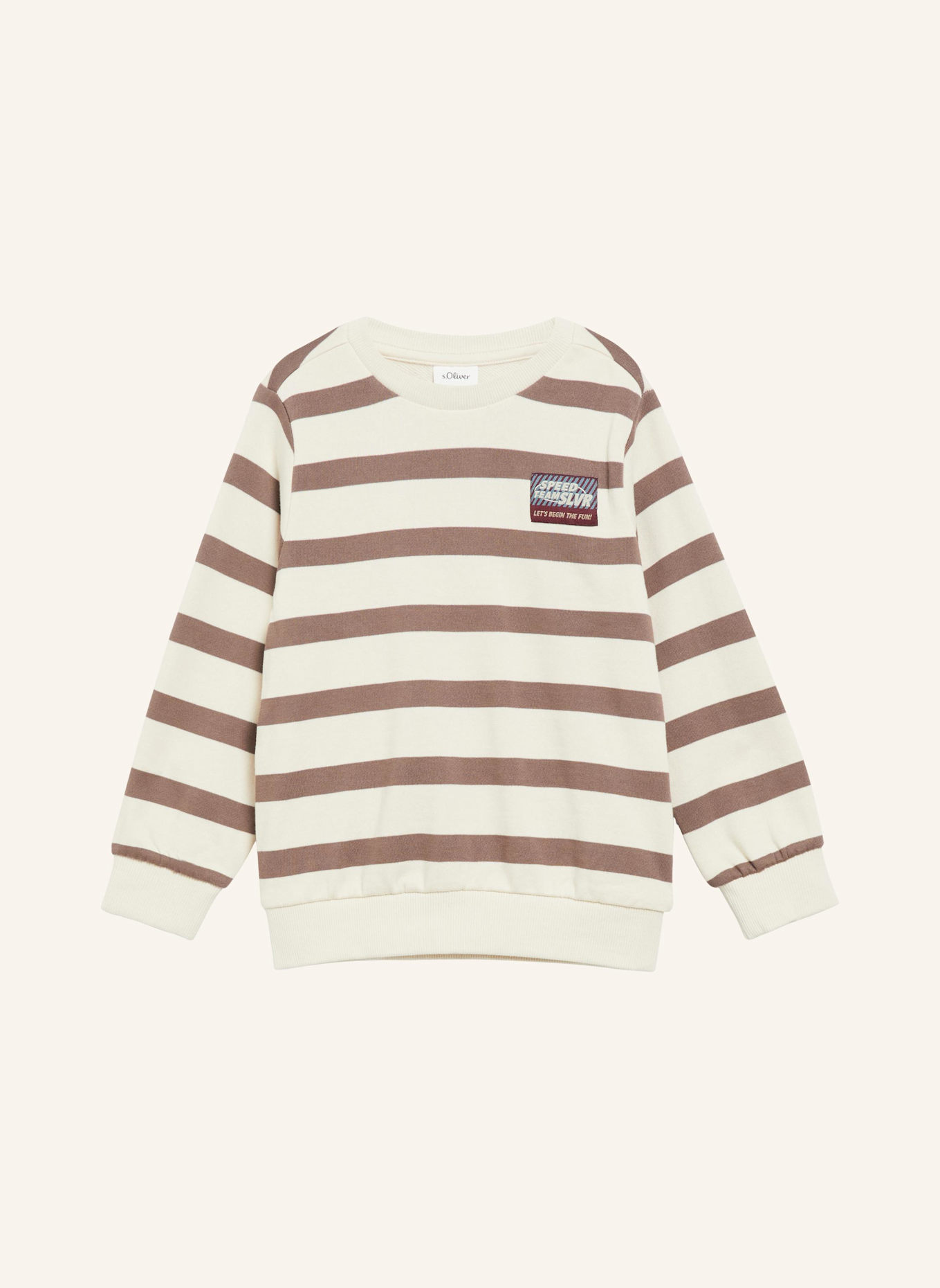 s.Oliver Sweatshirt: CREME/ BRAUN