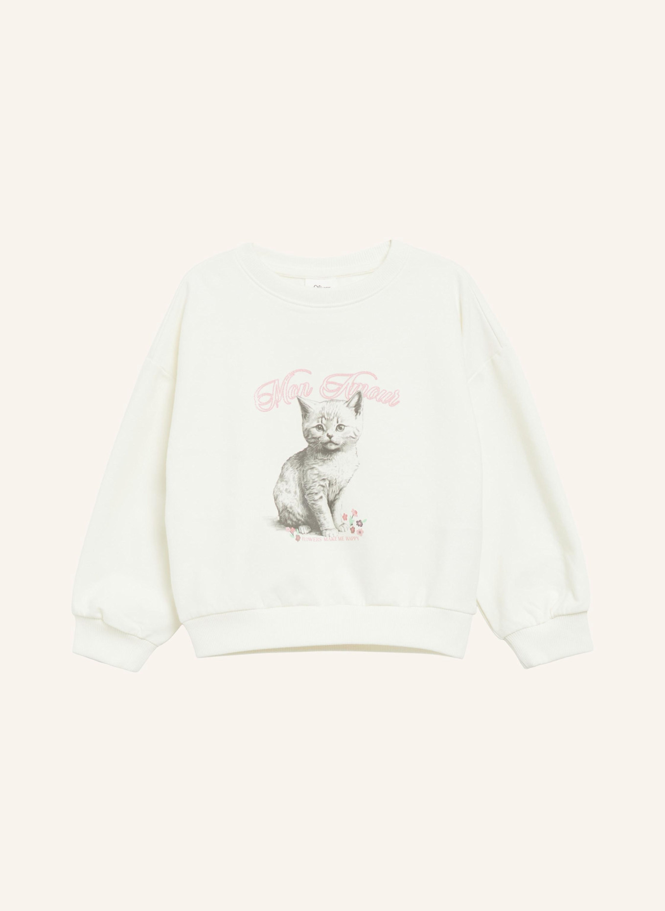 s.Oliver Sweatshirt: CREME/ WEISS