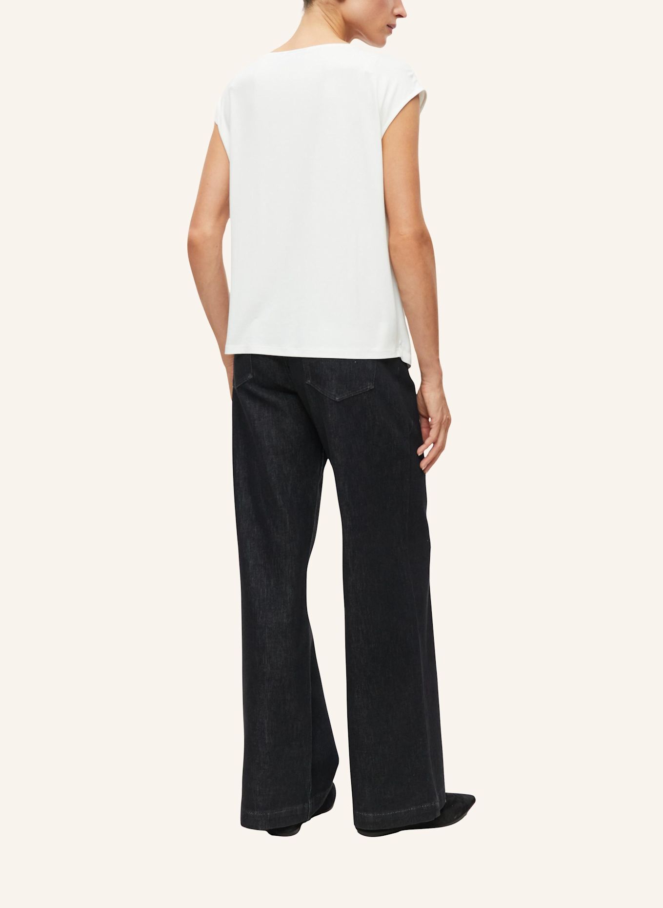 s.Oliver BLACK LABEL Blusentop im Materialmix: WEISS