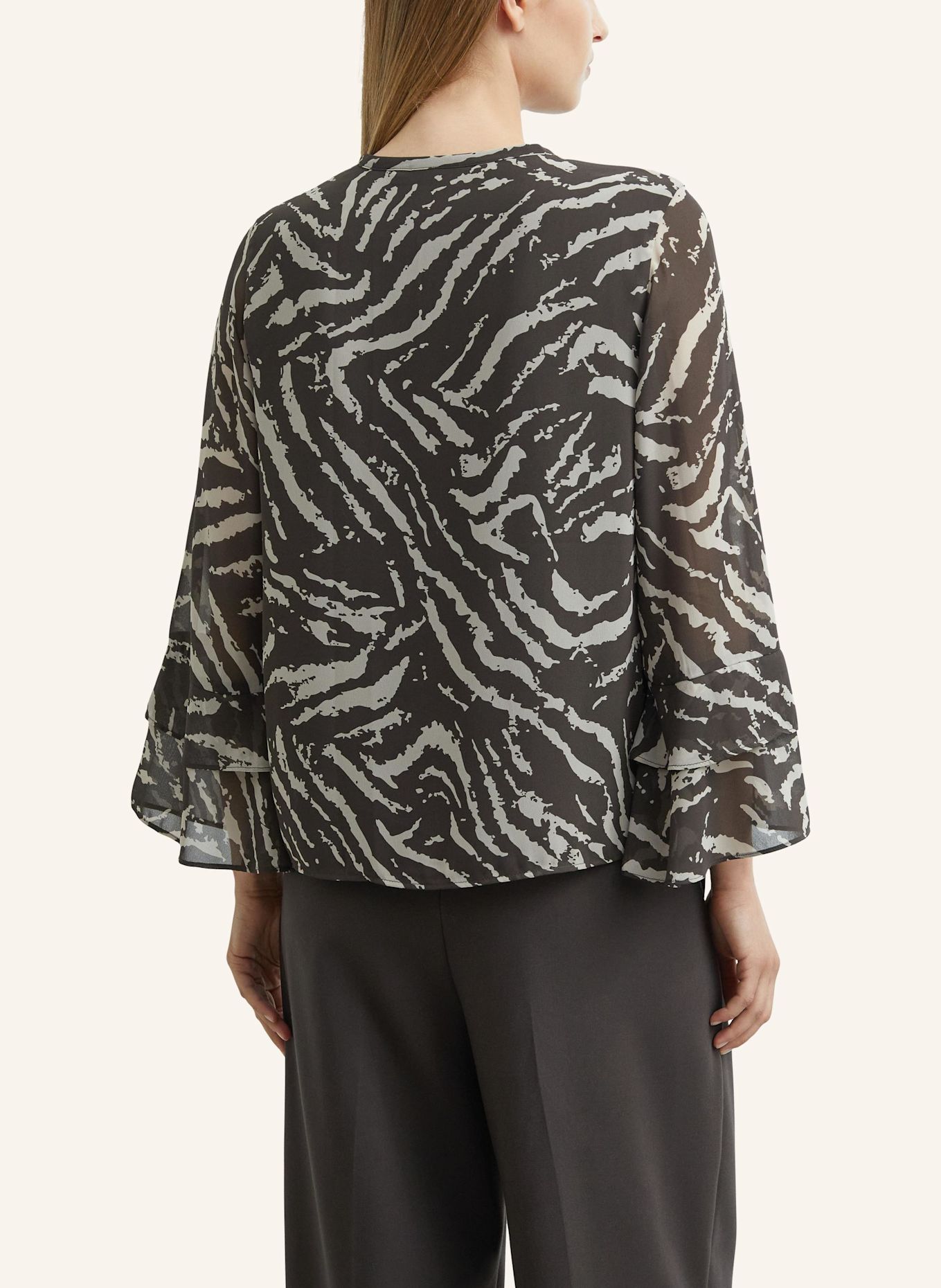 COMMA Bluse: BRAUN / BEIGE