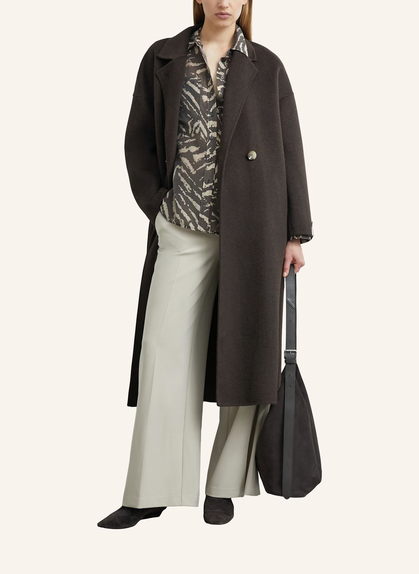 COMMA Bluse: BRAUN / BEIGE