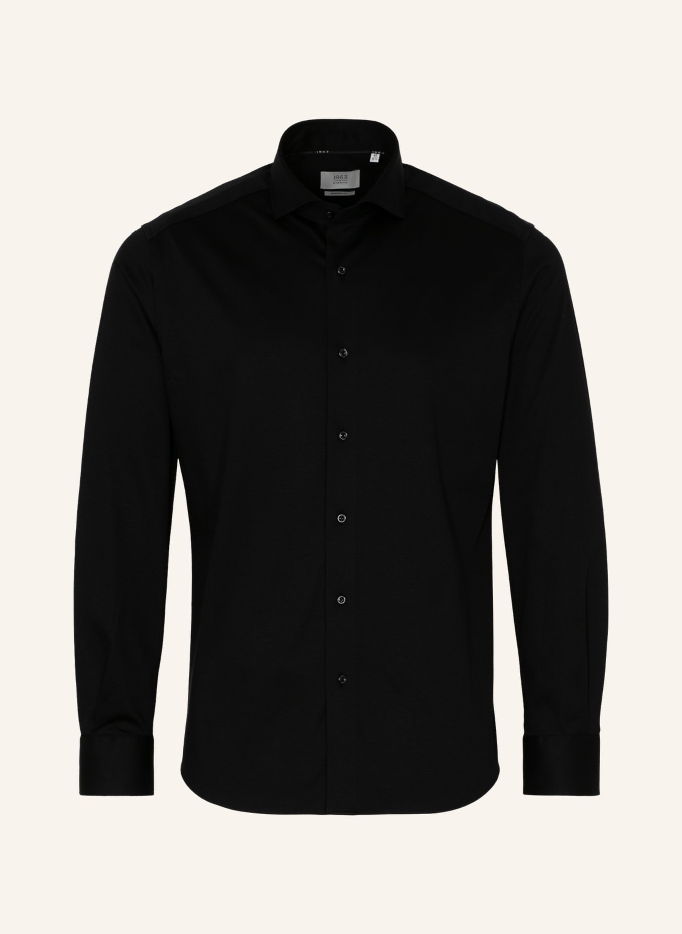 1863 by ETERNA Jerseyhemd Modern Fit: SCHWARZ