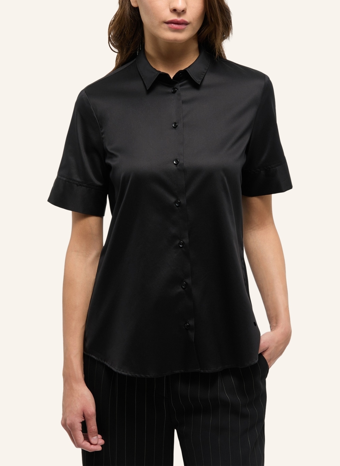 ETERNA Hemdbluse CITY: SCHWARZ