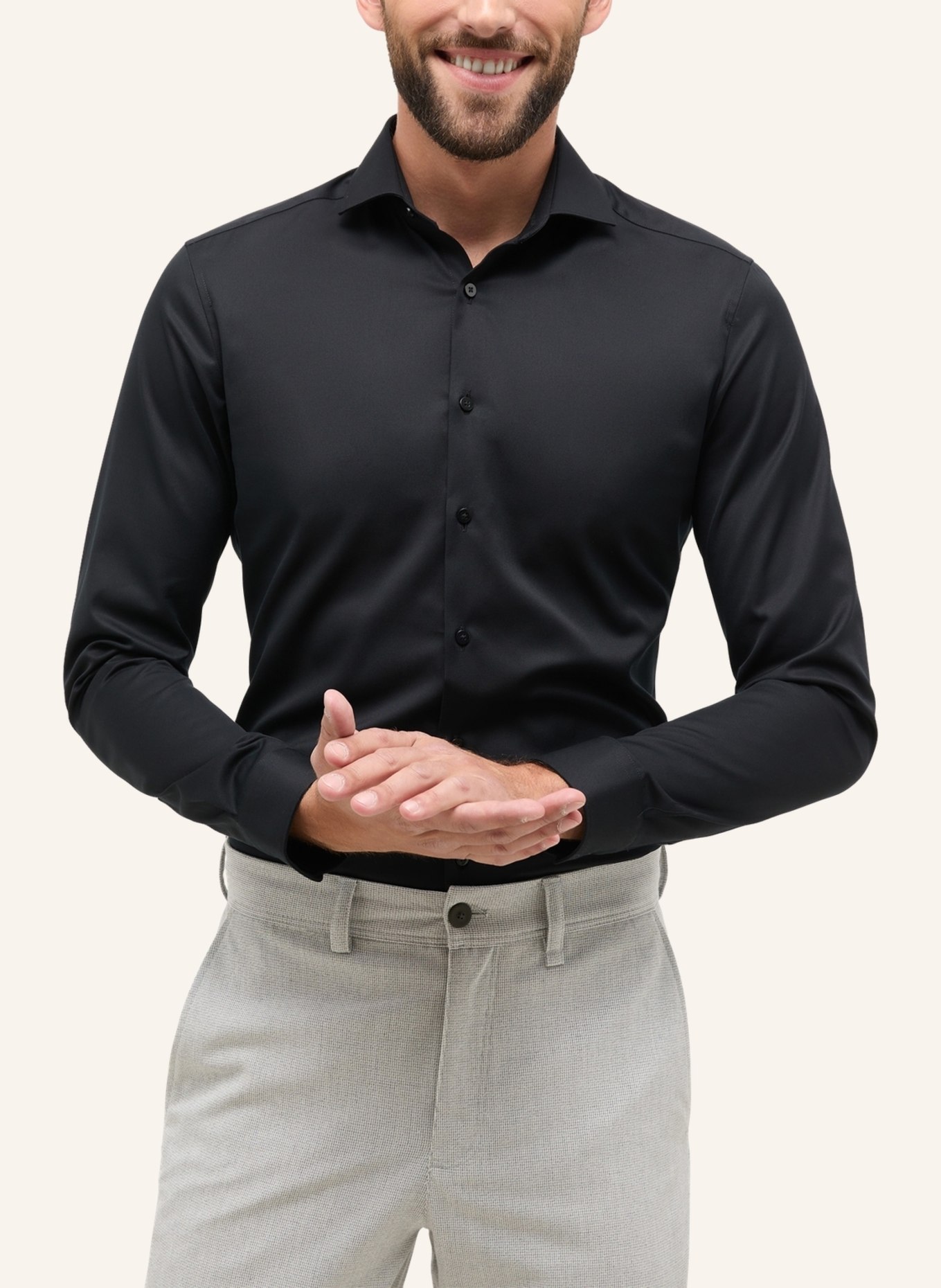 ETERNA Hemd SUPER SLIM: SCHWARZ