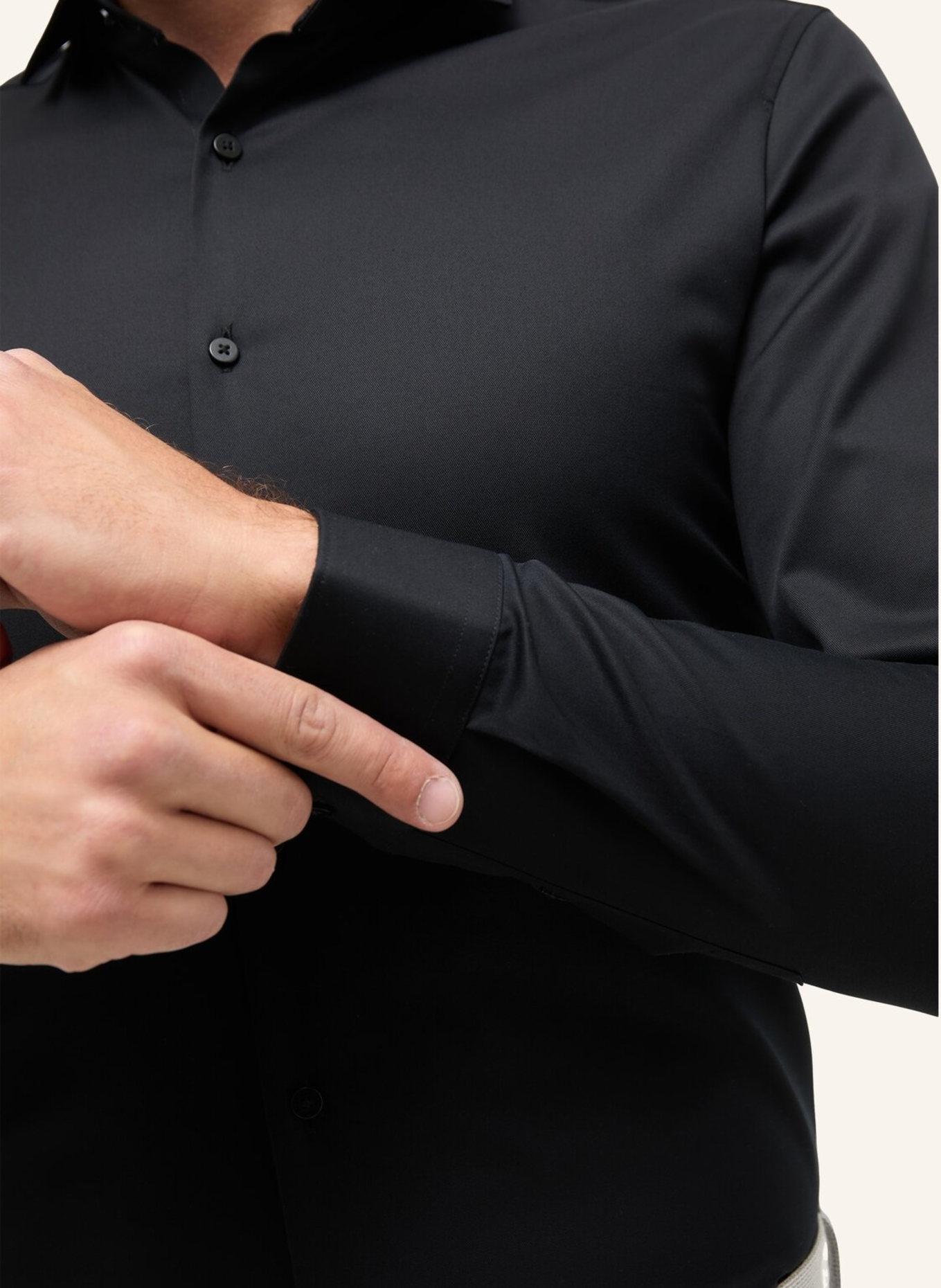 ETERNA Hemd SUPER SLIM: SCHWARZ