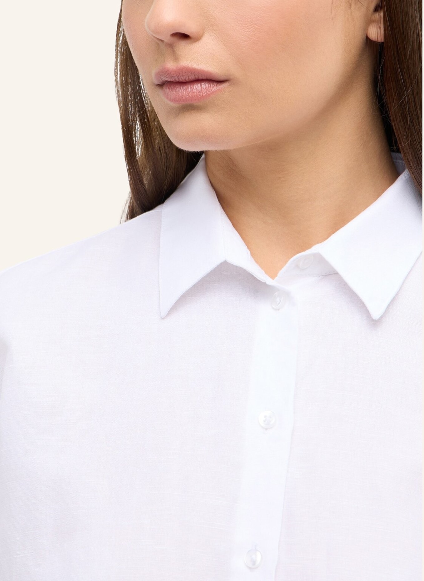 ETERNA Hemdbluse mit Leinen: WEISS