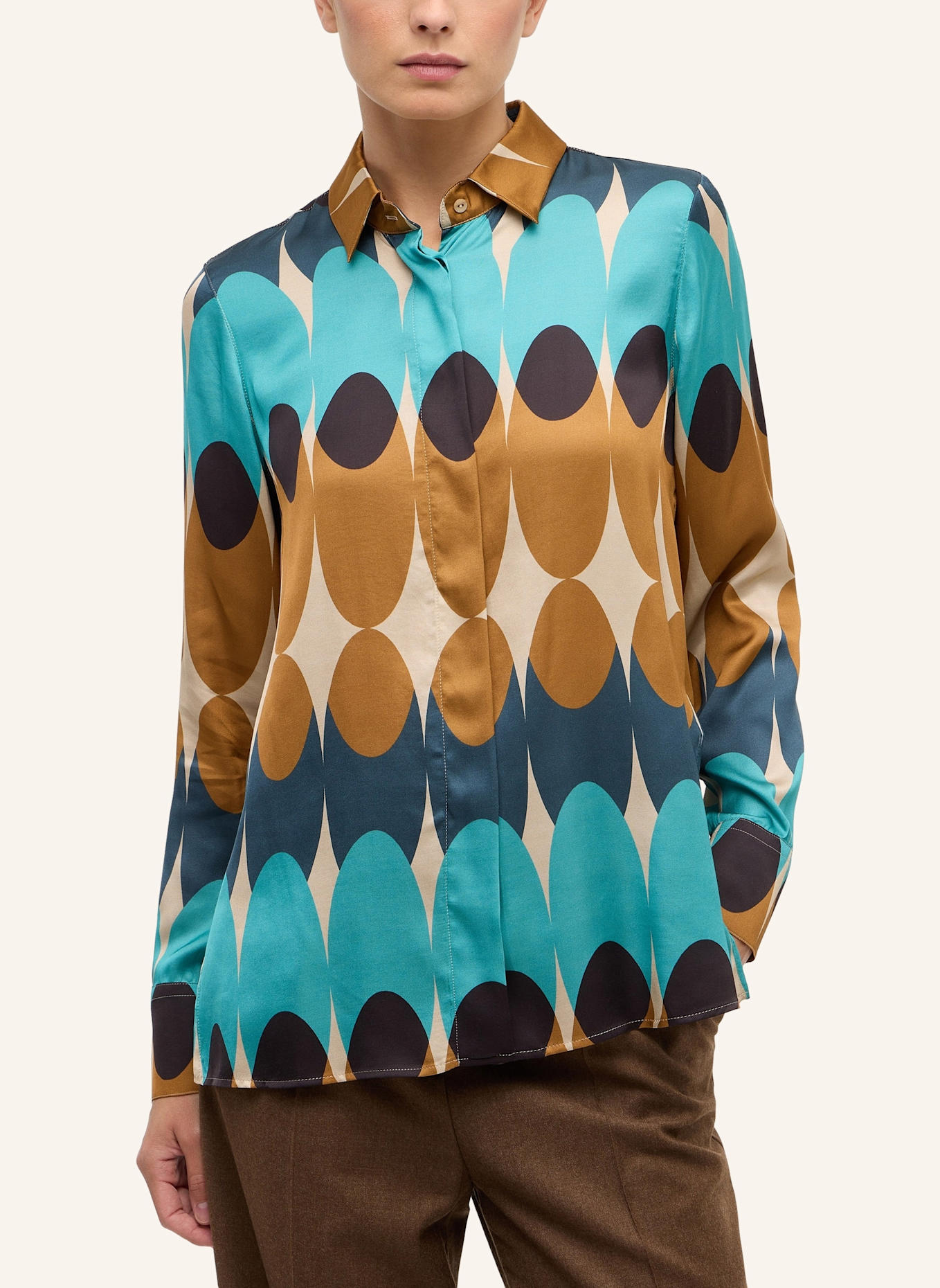 1863 by ETERNA Bluse LOOSE FIT: GRÜN