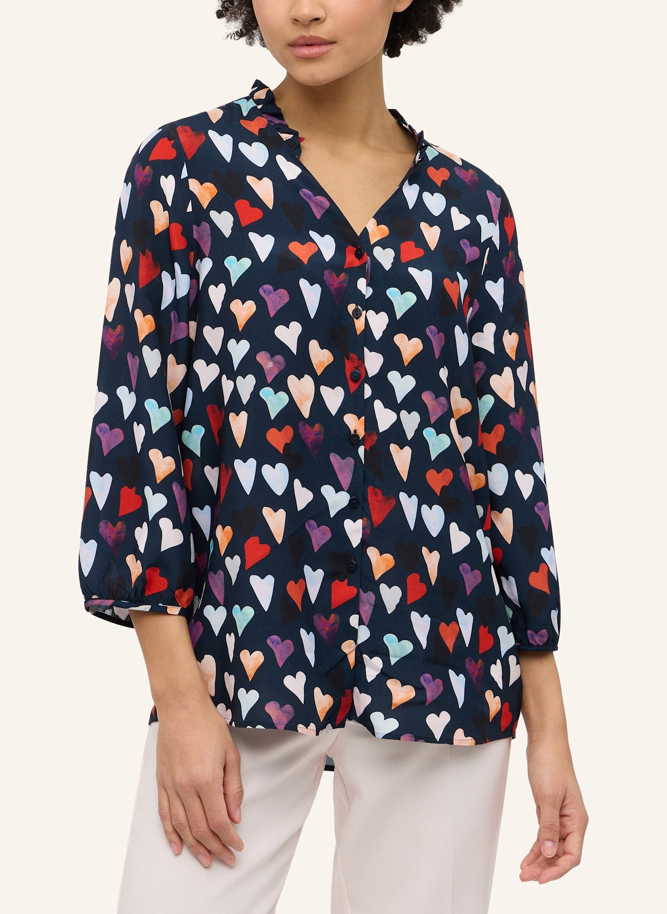 ETERNA Bluse LOOSE FIT: DUNKELBLAU