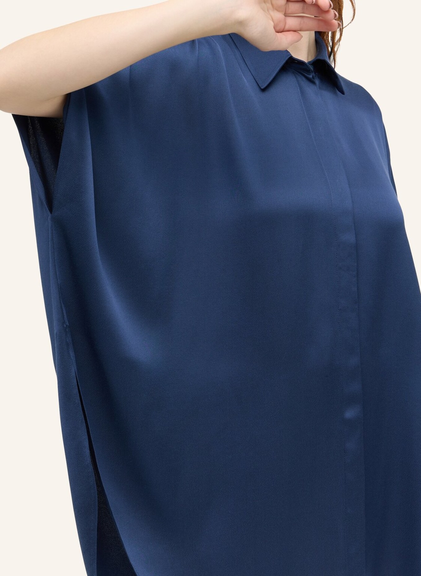 1863 by ETERNA Bluse OVERSIZE FIT: DUNKELBLAU