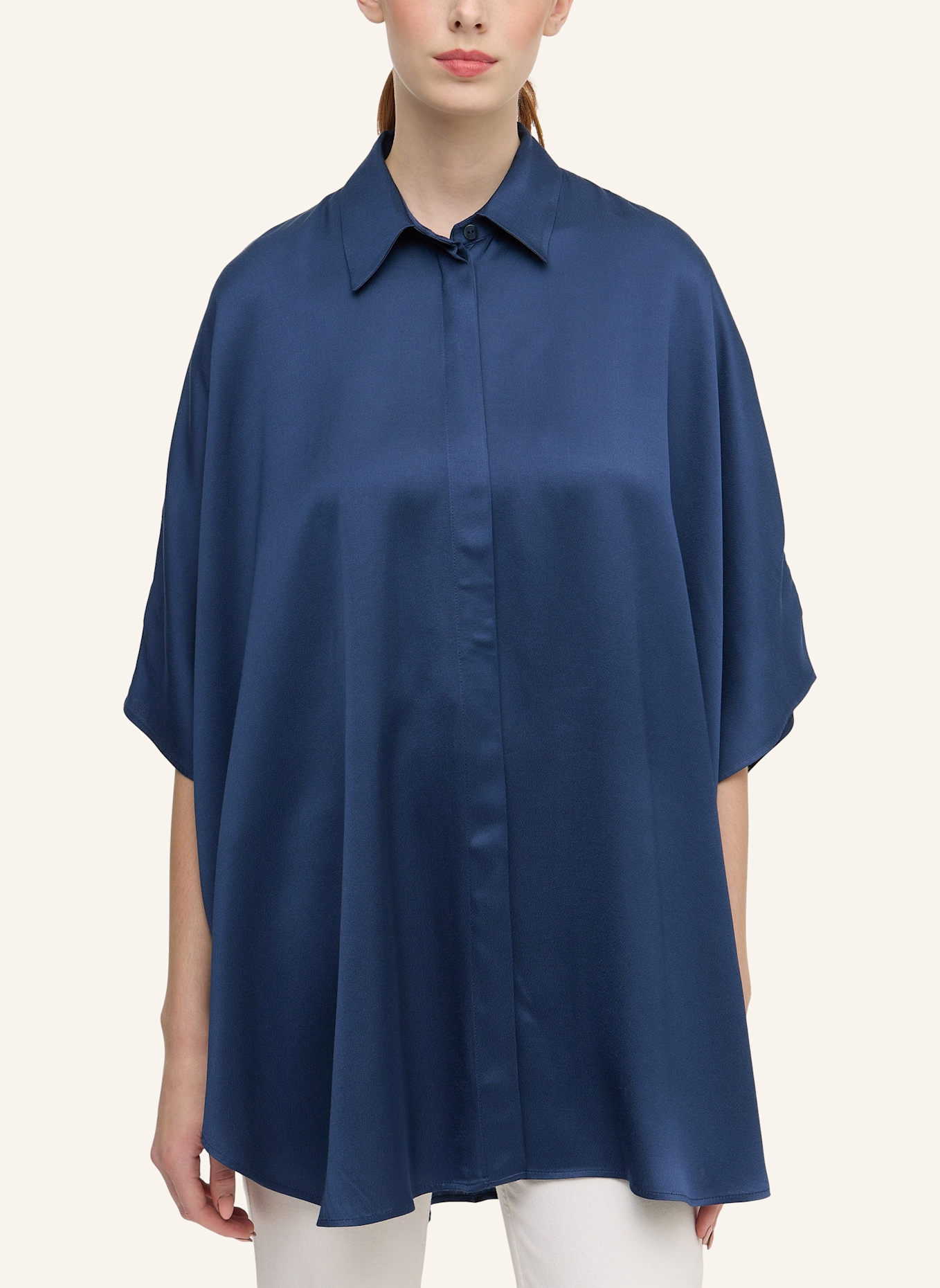 1863 by ETERNA Bluse OVERSIZE FIT: DUNKELBLAU