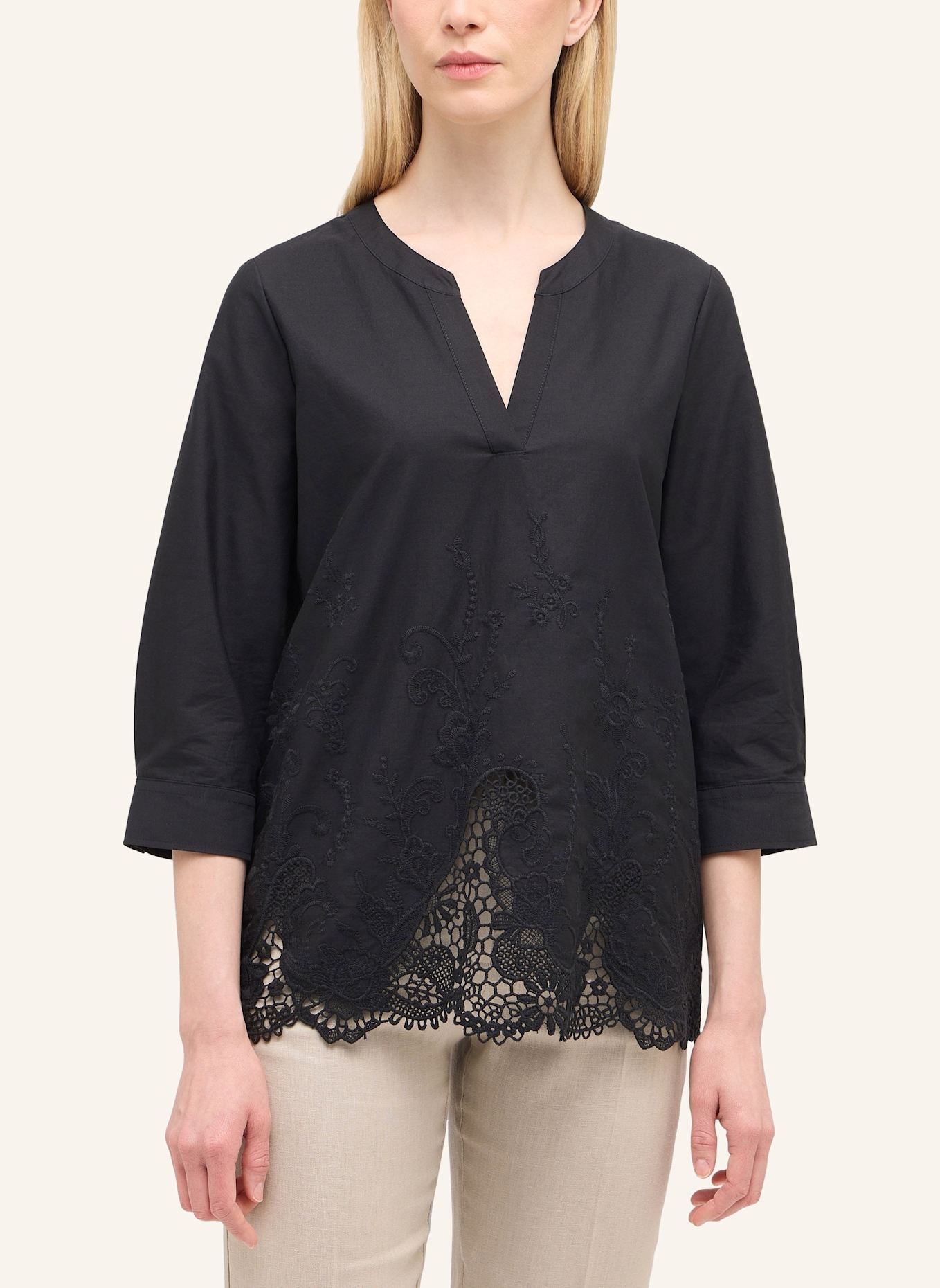 ETERNA Bluse LOOSE FIT: SCHWARZ