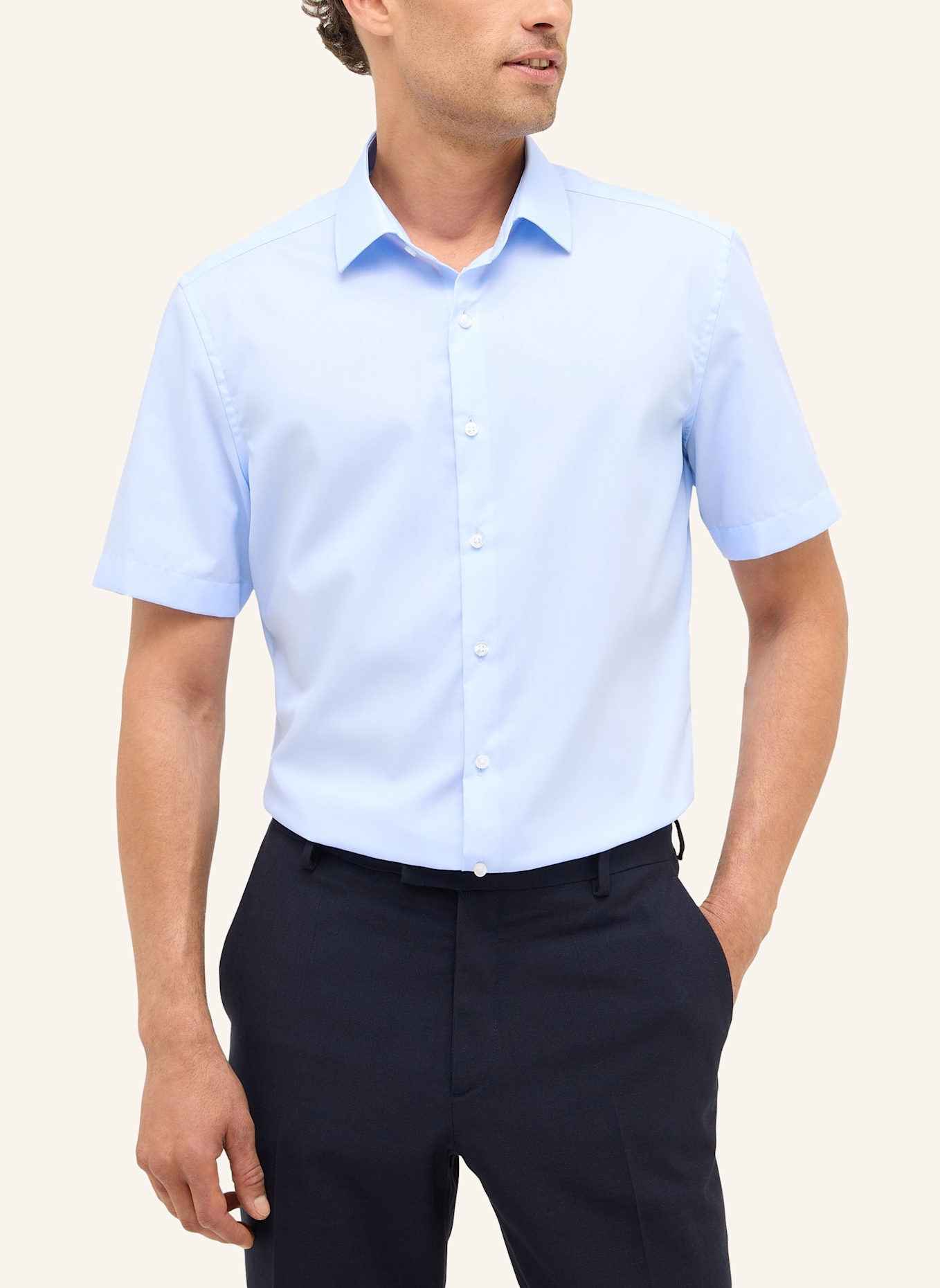 ETERNA Kurzarm-Hemd SLIM FIT: HELLBLAU