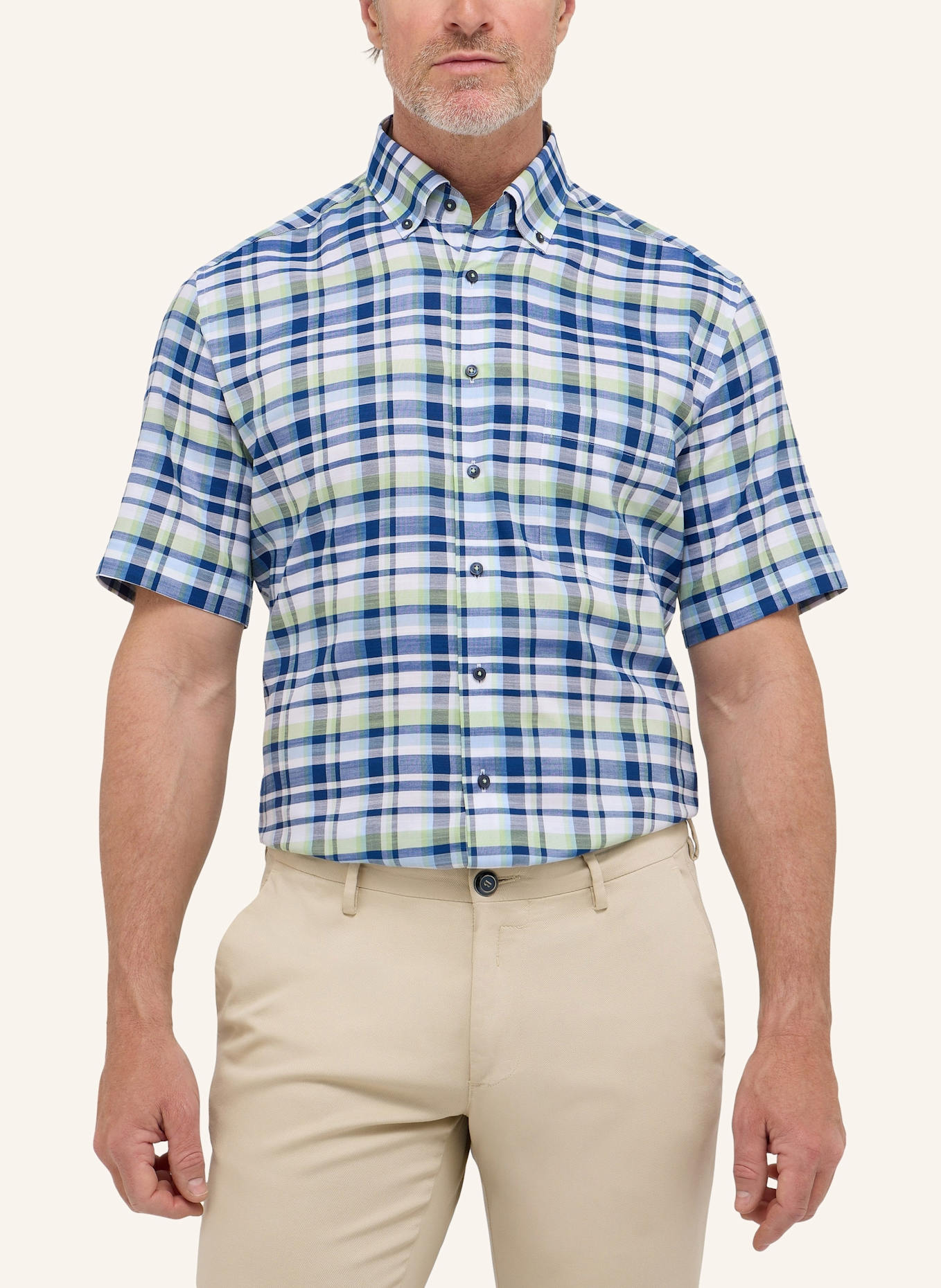 ETERNA Kurzarm-Hemd MODERN FIT: GRÜN