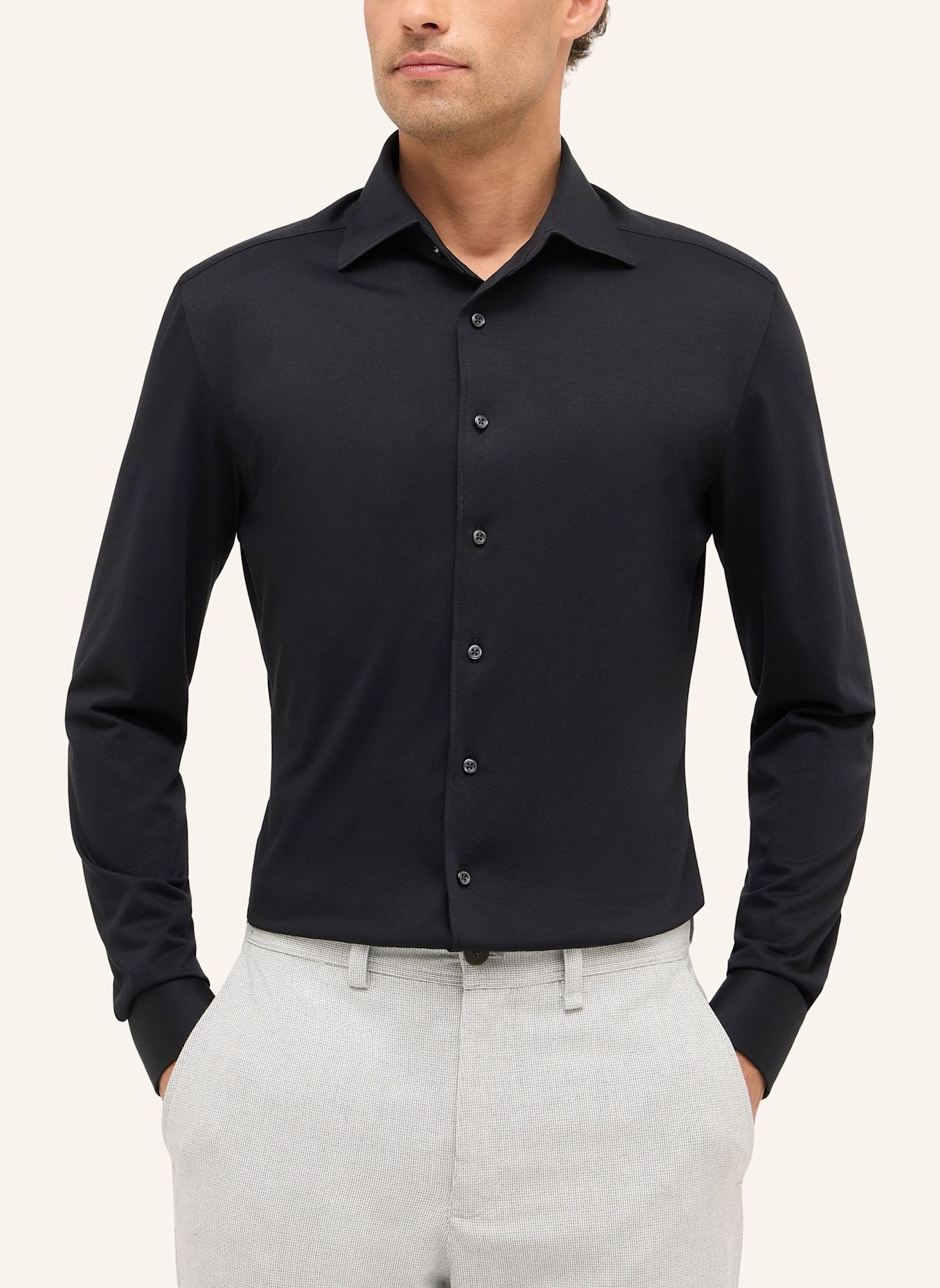 1863 by ETERNA Hemd Slim Fit: SCHWARZ