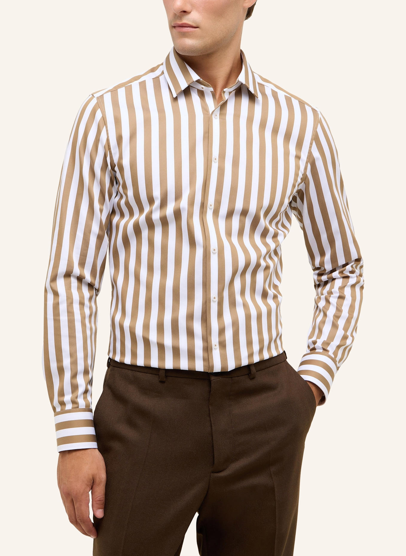 ETERNA Hemd SLIM FIT: TAUPE