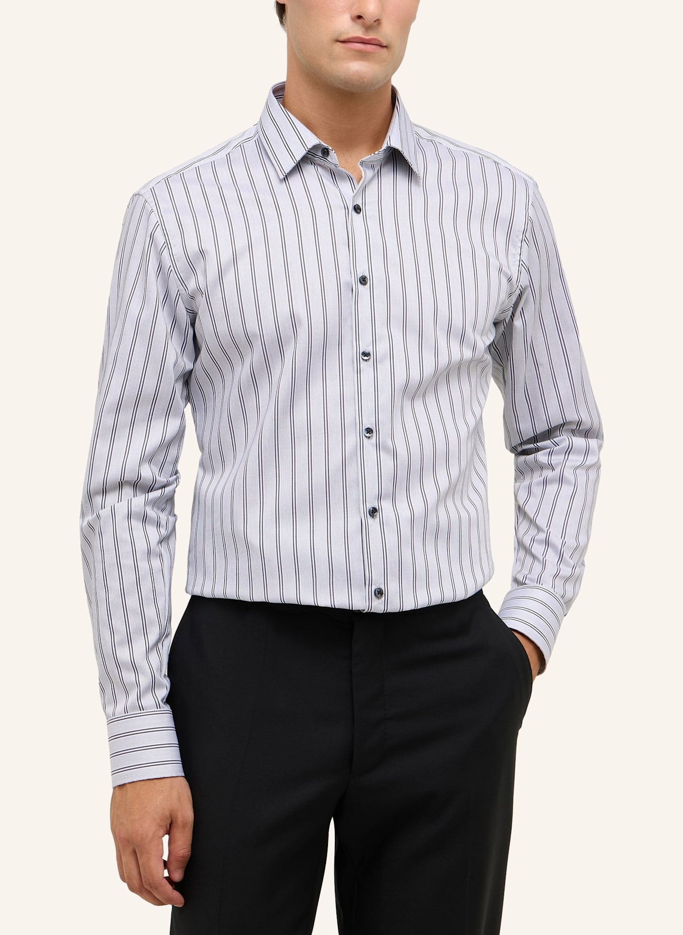 ETERNA Hemd SLIM FIT: SCHWARZ