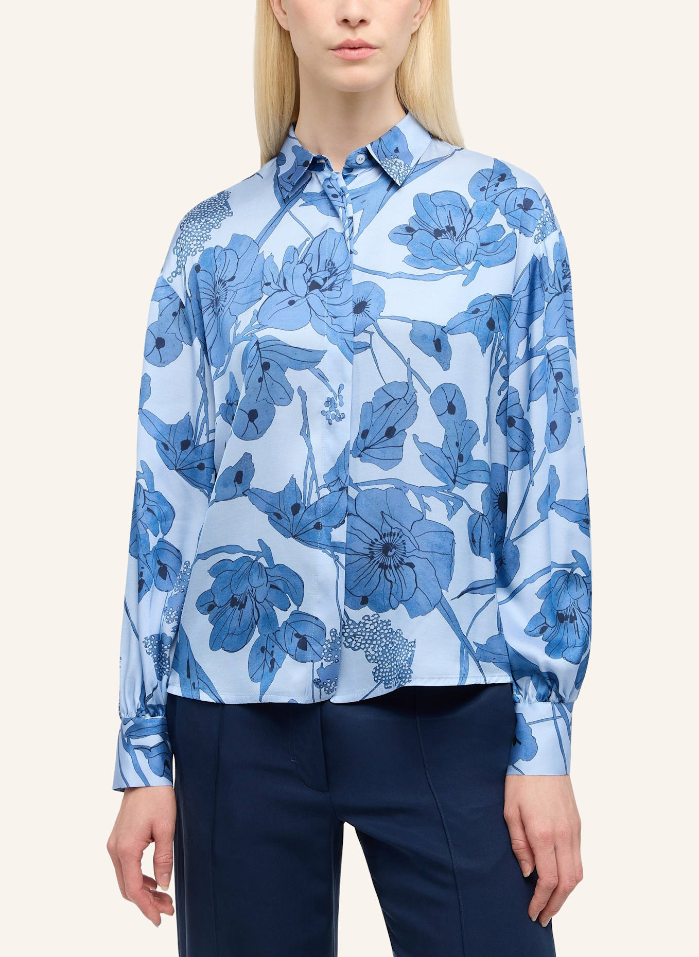 1863 by ETERNA Bluse OVERSIZE FIT: HELLBLAU