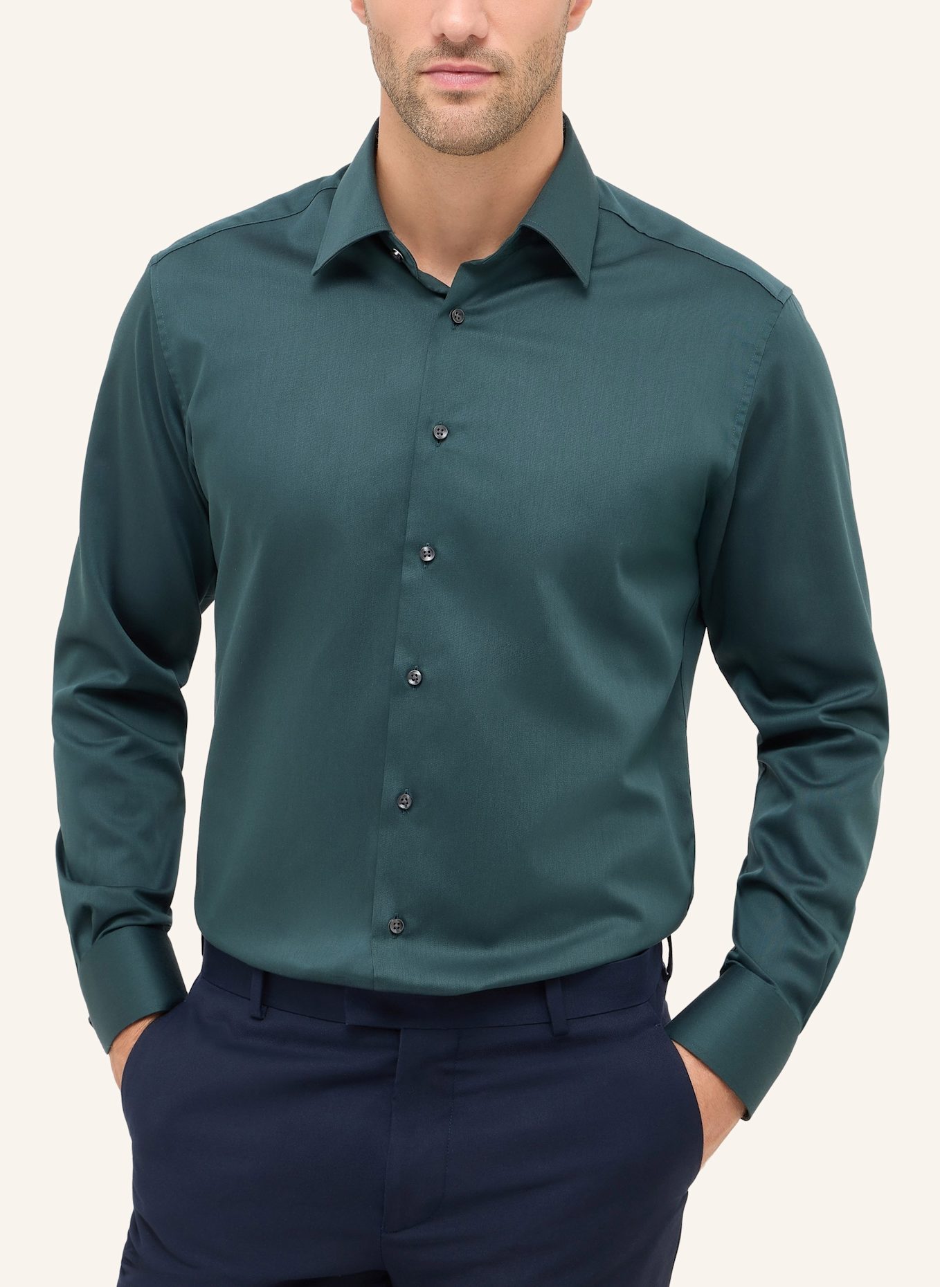 ETERNA Hemd MODERN FIT: GRÜN