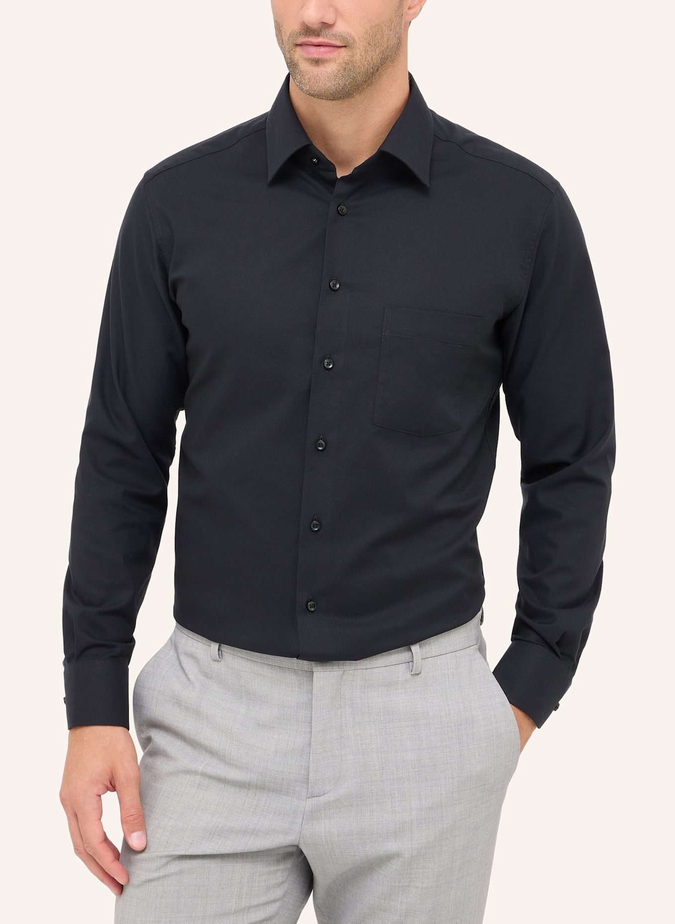 ETERNA Oxfordhemd Modern Fit: SCHWARZ