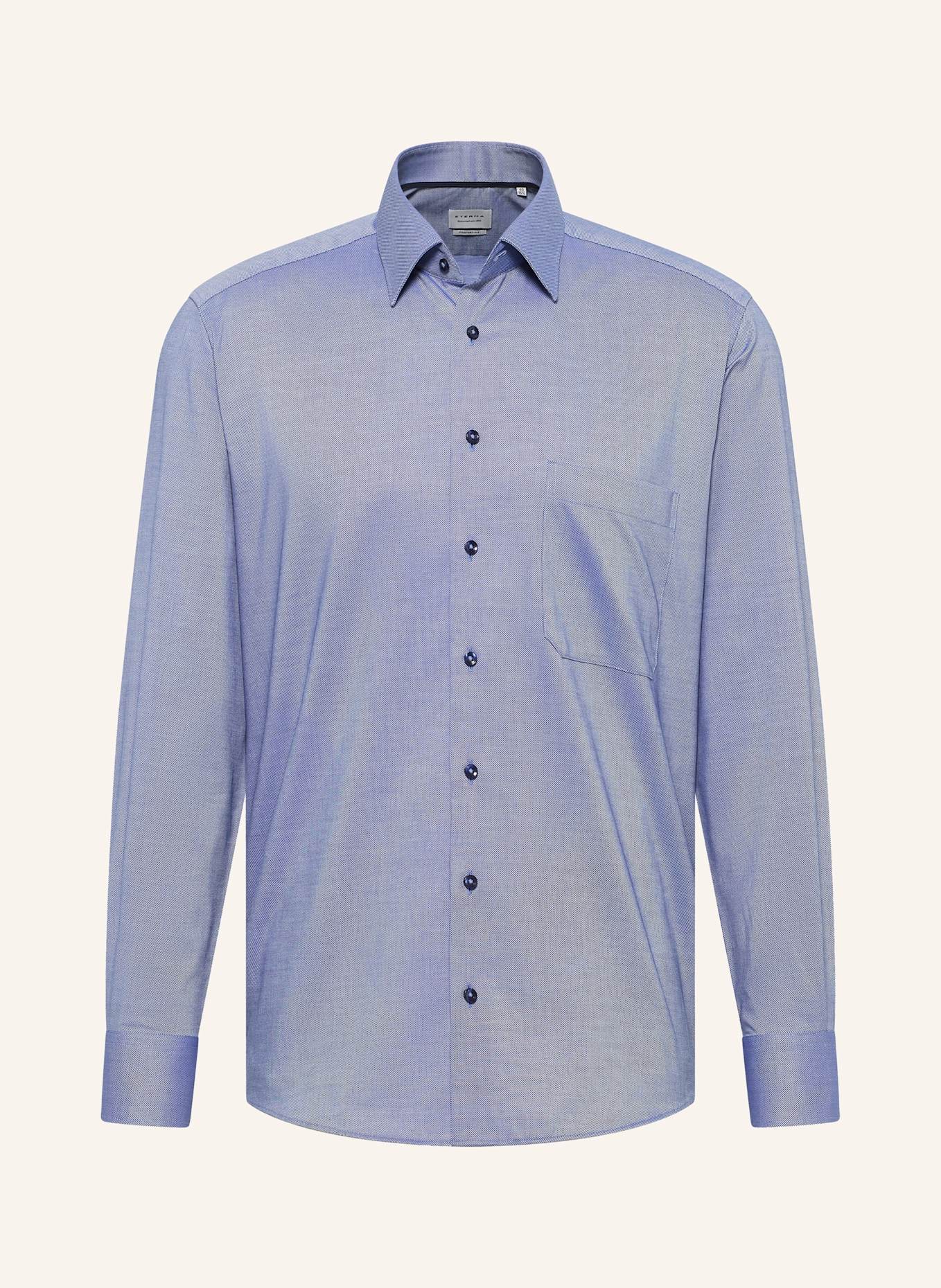 ETERNA Piqué-Hemd Comfort Fit: DUNKELBLAU