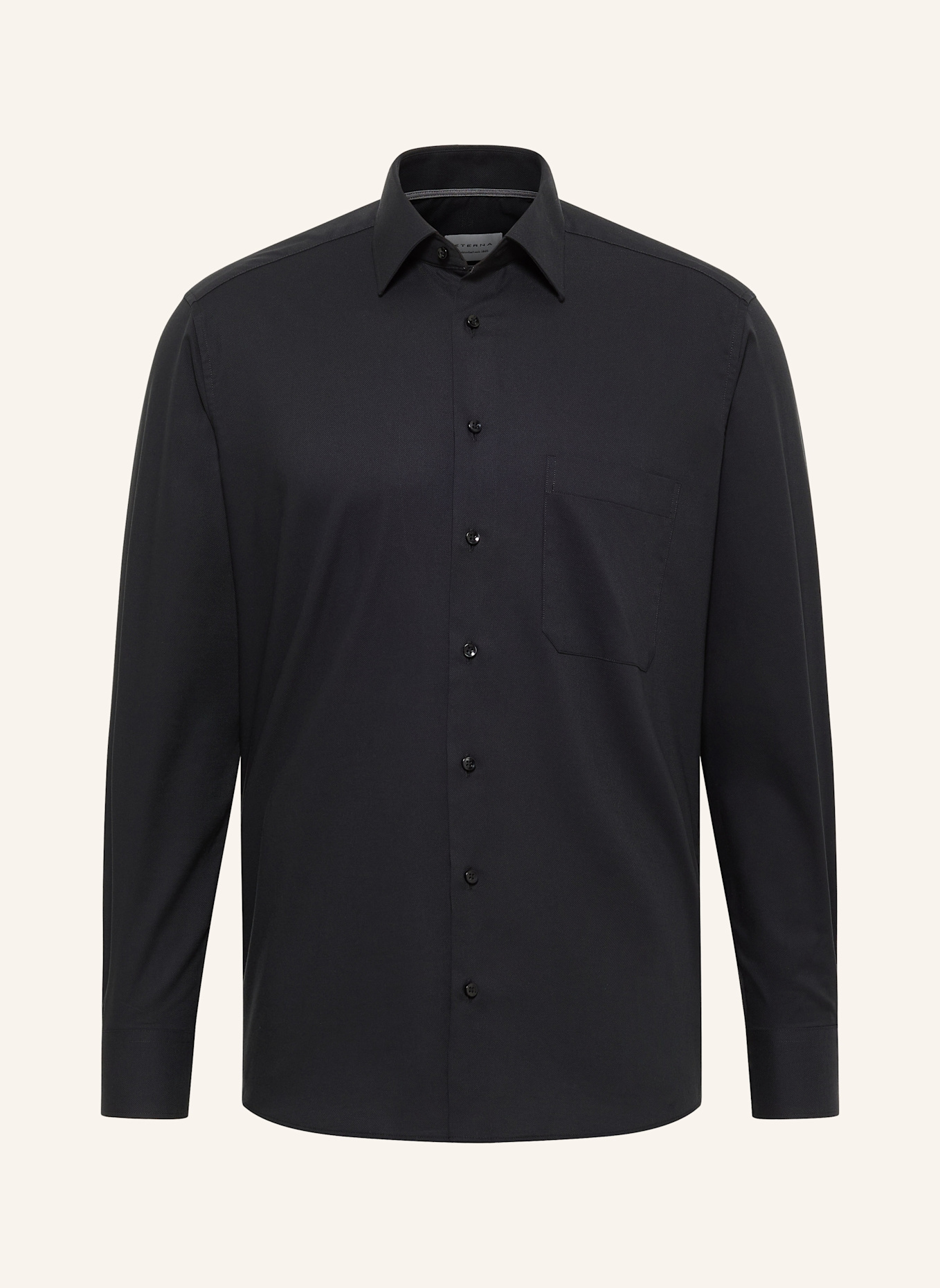 ETERNA Piqué-Hemd Comfort Fit: SCHWARZ