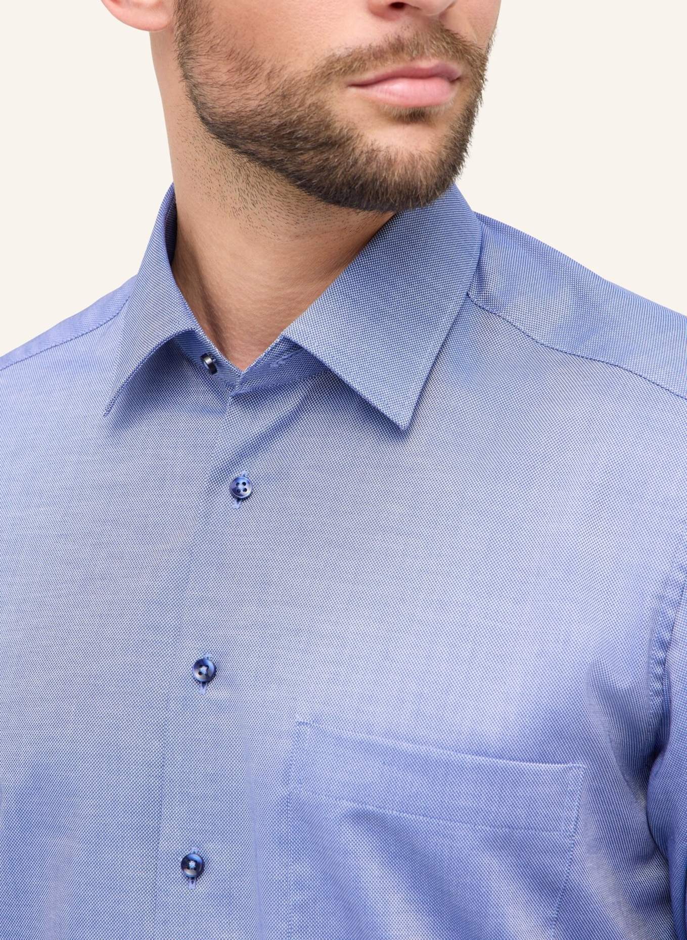 ETERNA Piqué-Hemd Comfort Fit: DUNKELBLAU