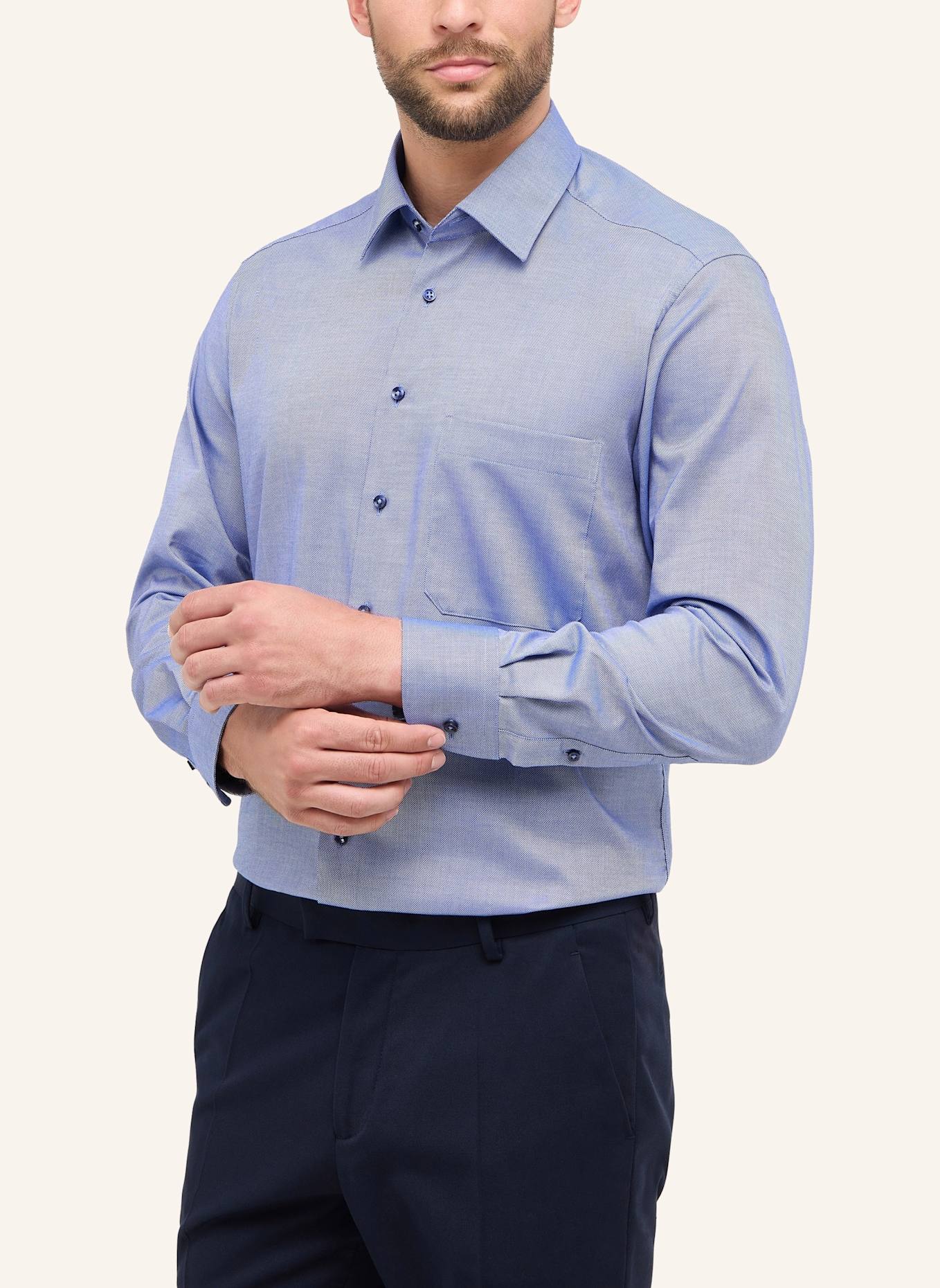 ETERNA Piqué-Hemd Comfort Fit: DUNKELBLAU